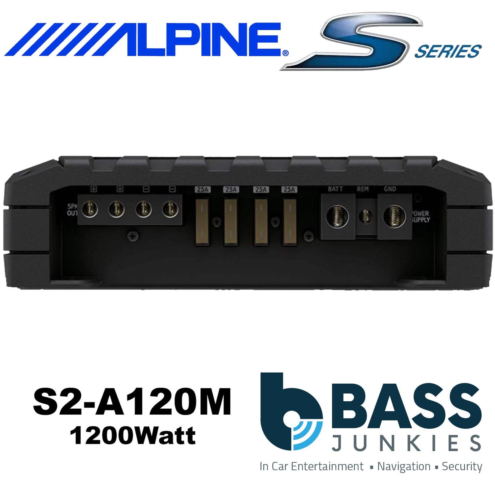 Alpine S2-A120M - 1200 Watts RMS Mono Block Class D Car Subwoofer Bass Amp