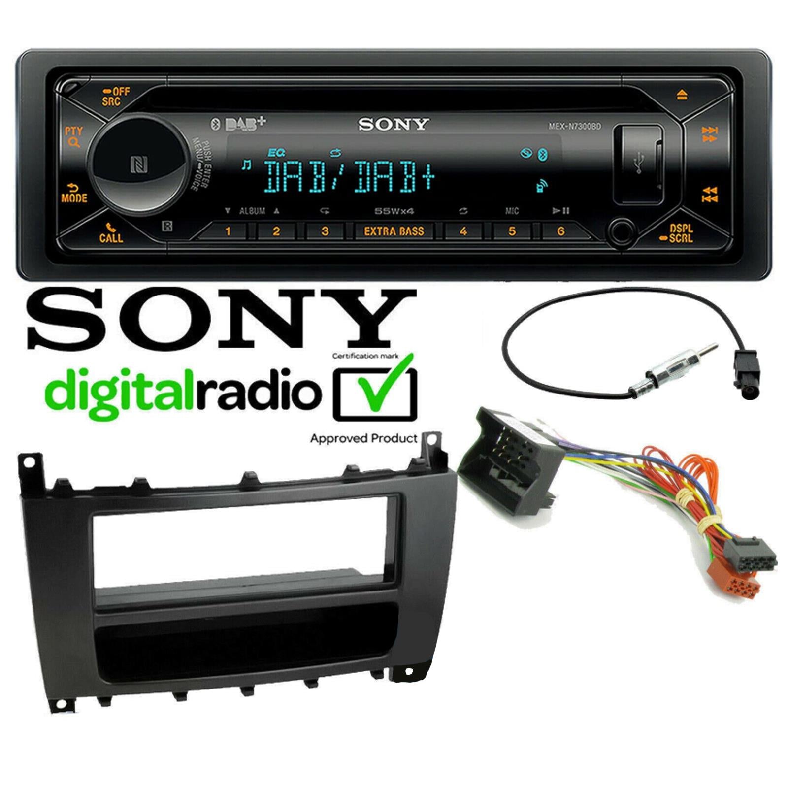 Mercedes Benz CLK W209 Sony DAB CD MP3 USB Bluetooth Car Stereo & Fitting Kit