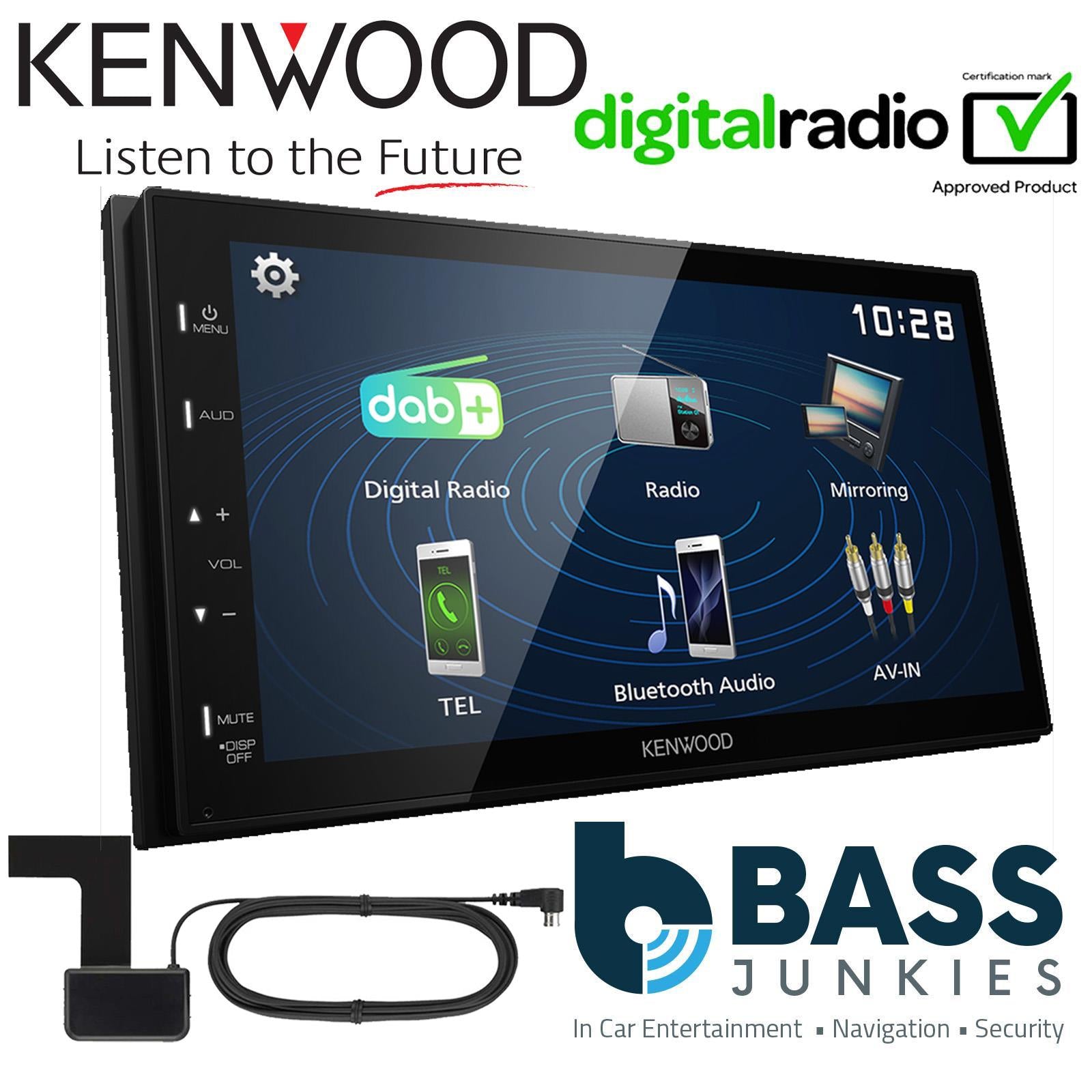 Kenwood DMX-125DAB 6.8" Bluetooth DAB+ Touch Car Android Stereo & DAB Aerial