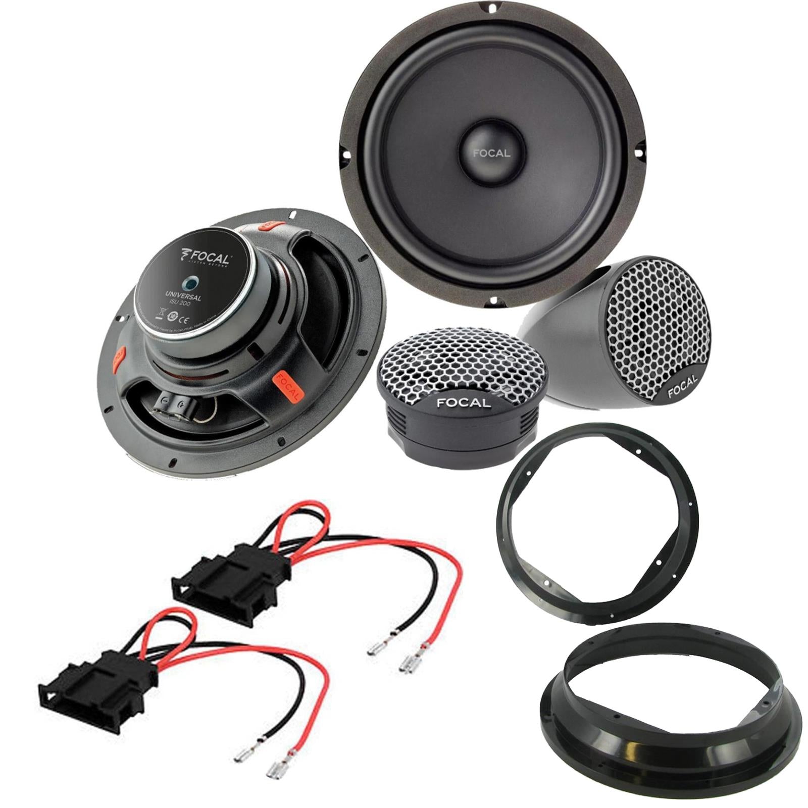FOCAL 8" 20cm 320W Front Component Speakers & Fitting Kit Fits VW Bora 1998-2005