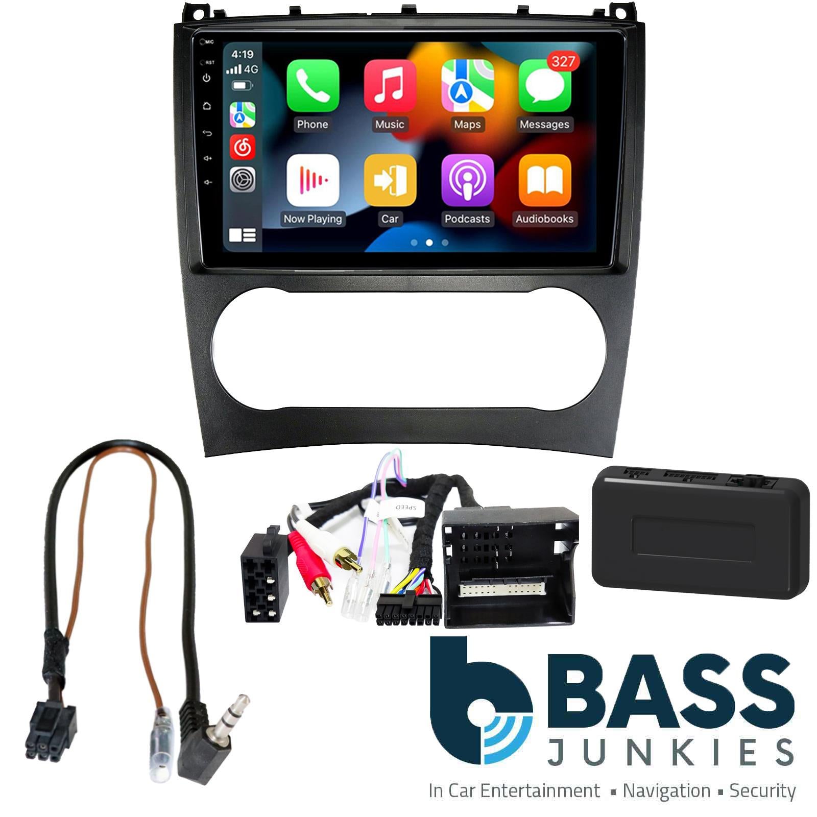 UPGRADED 9" CarPlay Android Car Stereo Kit For Mercedes C GLK Class C209 2005-09