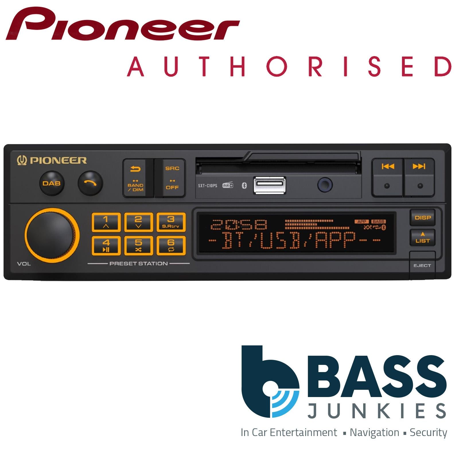 Pioneer SXT-C10PS - Retro Cassette Tape Style Bluetooth DAB+ Radio USB AUX Car Stereo