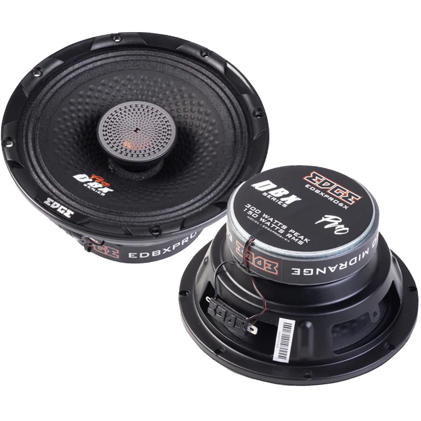 Edge EDBXPRO6X-E4 - 6" 600 Watts 2-Way Coaxial Front Rear Car Door Speakers