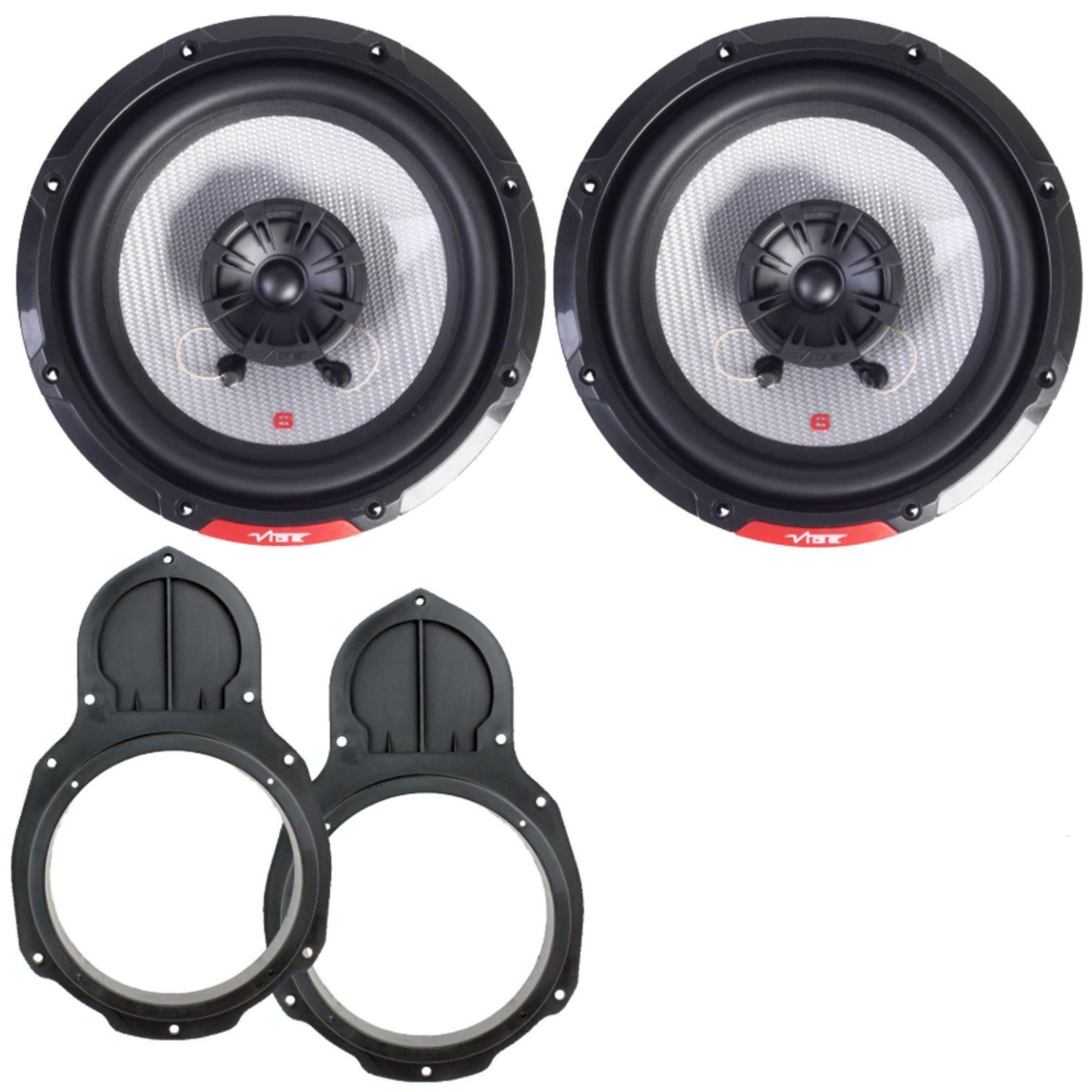 Vibe PULSE6-V3 360W Coaxial Speakers Supplied with Brackets to fit 6.5" Speakers to VW Passat (Front Doors 165mm. B6/B7/Passat CC & CC Models) [2005-2015]