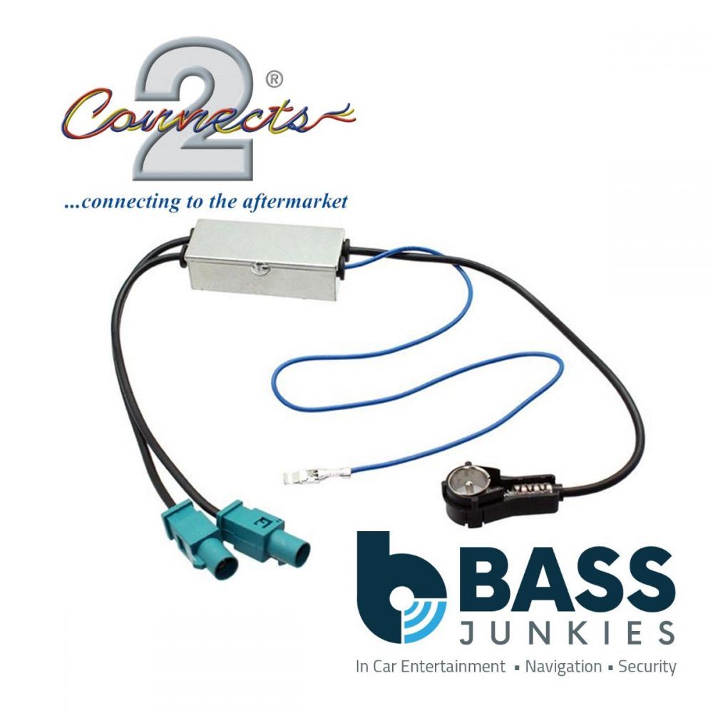 Connects2 CT27AA19 Dual Fakra Phantom Car Stereo Radio Aerial Antenna Adaptor