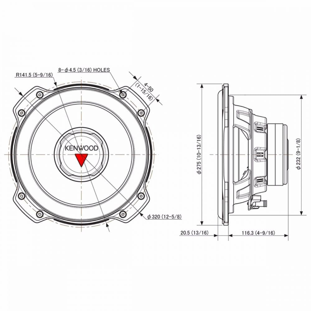 Kenwood KFC-PS2516W - 10" 25 cm 1300 Watts Car Subwoofer Sub