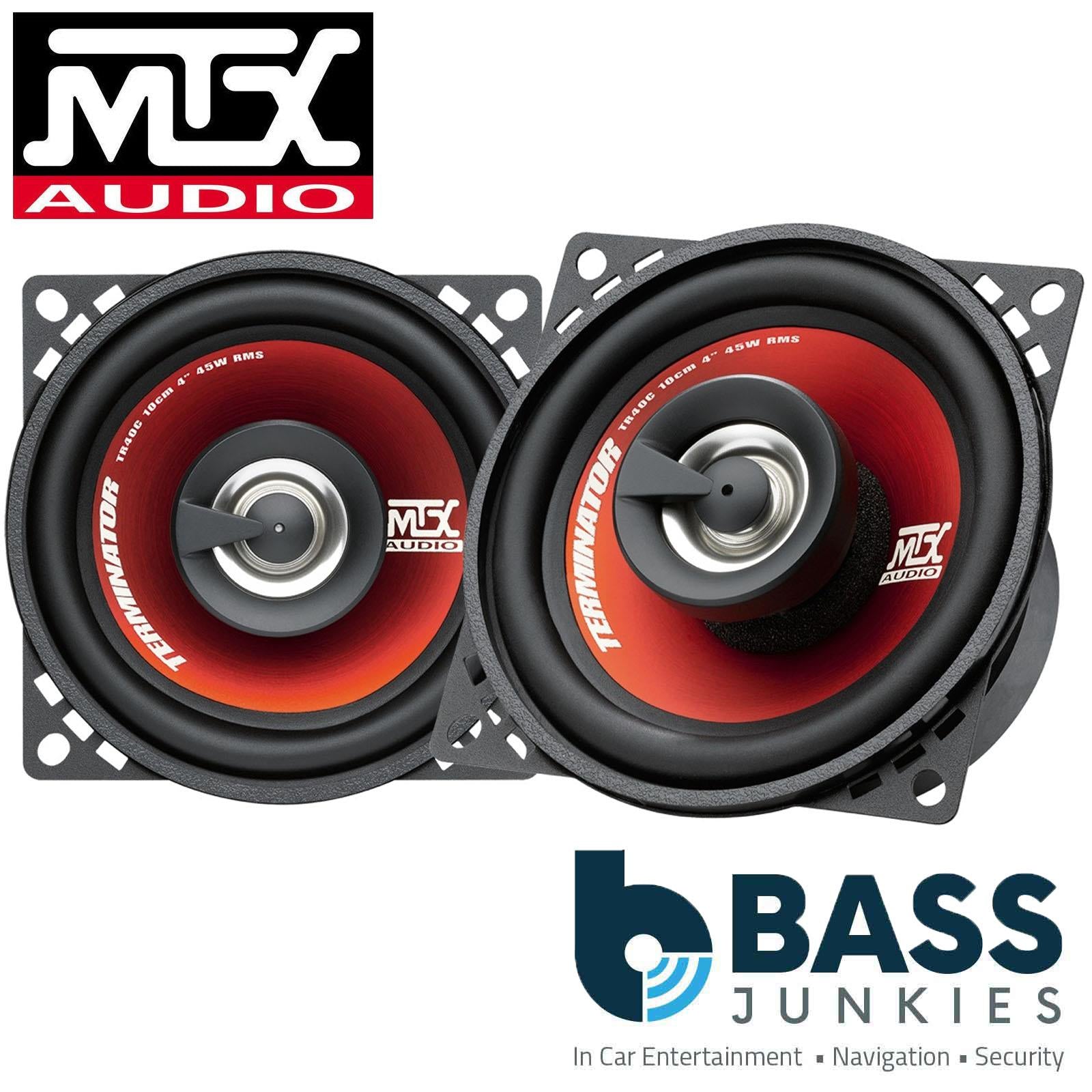 MTX TR40C 2-Way 4" 620W Coaxial Speakers With Brackets for Universal 10cm Speaker Adapter Pods