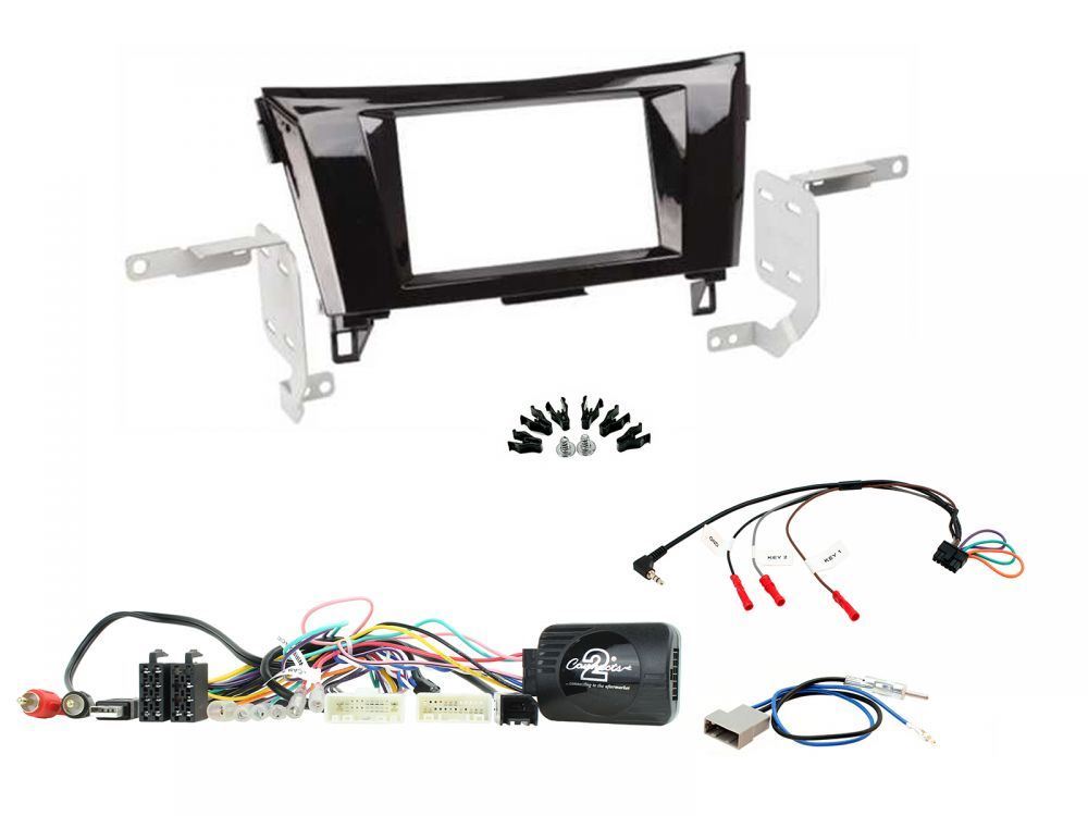 Connects2 CTKNS05- Nissan Qashqai (J11) 2014-17 | Nissan X-Trail (T32) 2014-17 Double Din Car Stereo Fascia Panel & Steering Wheel Interface Kit