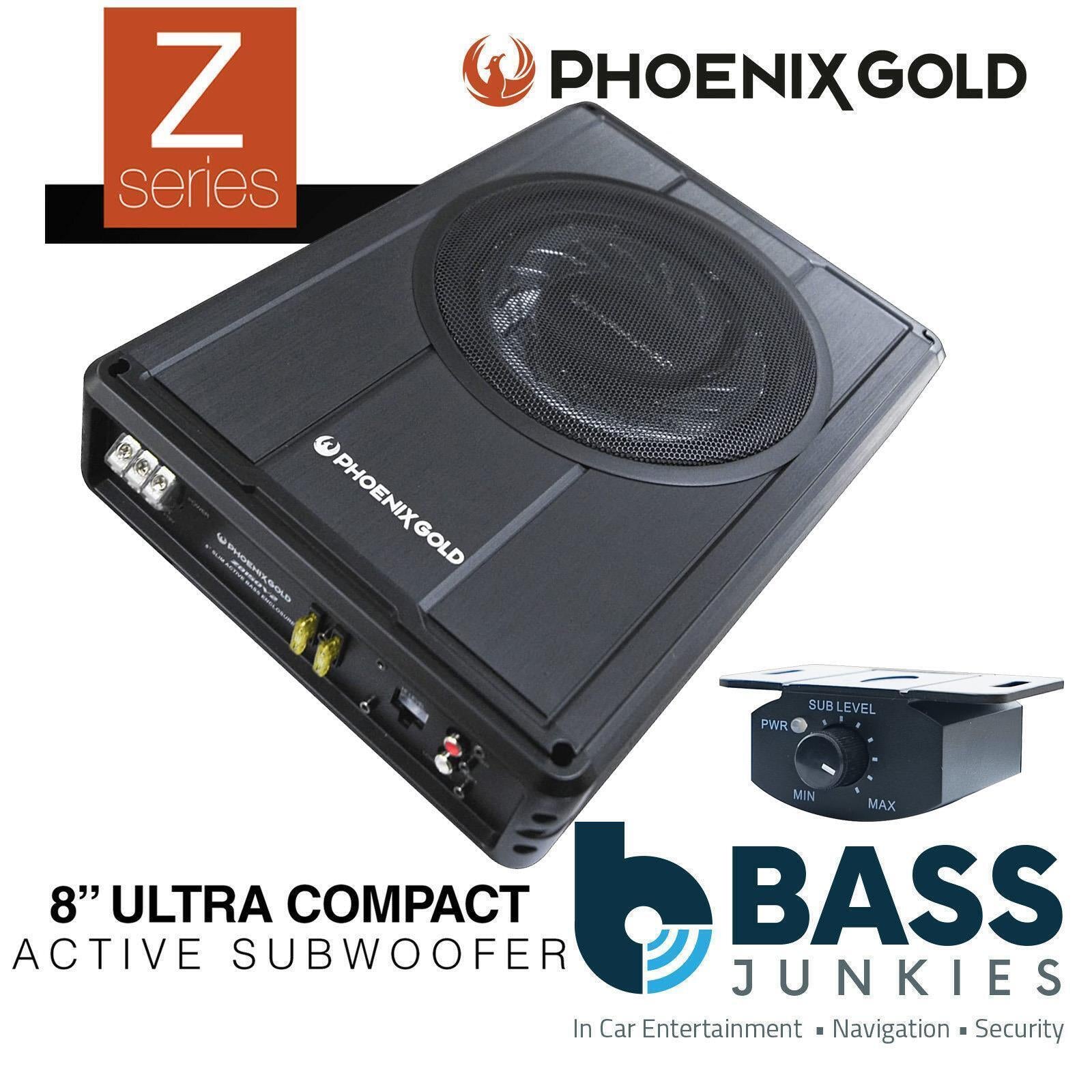 Phoenix Gold Z8150 - Z Series 8" Inch 150 Watts Underseat Active Amplified Car Sub Subwoofer Enclosure
