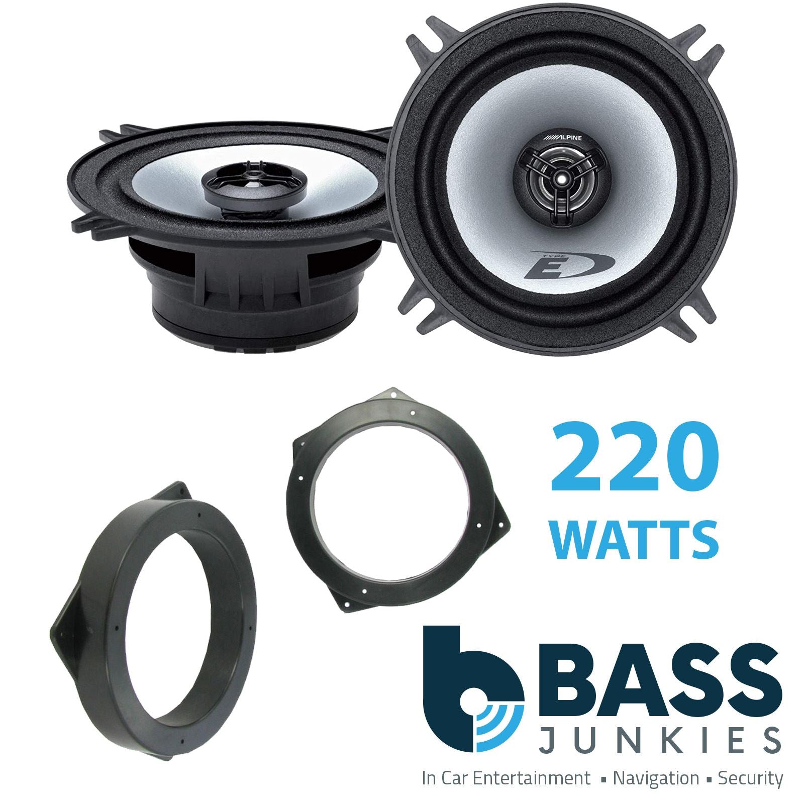Alpine SXE-1325S 2-Way 130mm/13cm/5.25" Coaxial Speakers (Per Pair 400 Watts) Fits BMW Mini 2001-06 | 3-Series 01-04