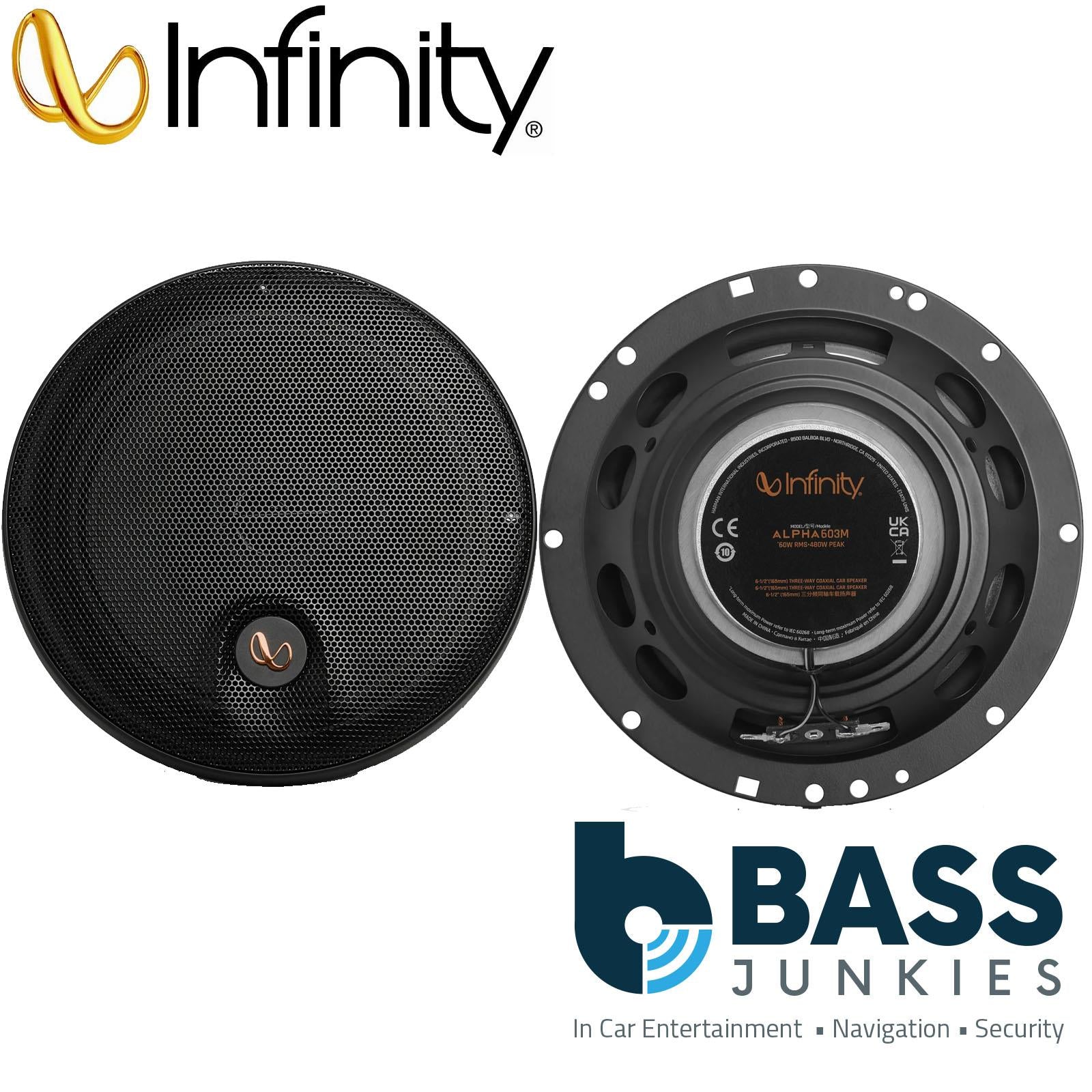 Infinity By Harman - Alpha 603M 6.5" 17cm 480 Watts 3 Way Car Door Speakers Pair