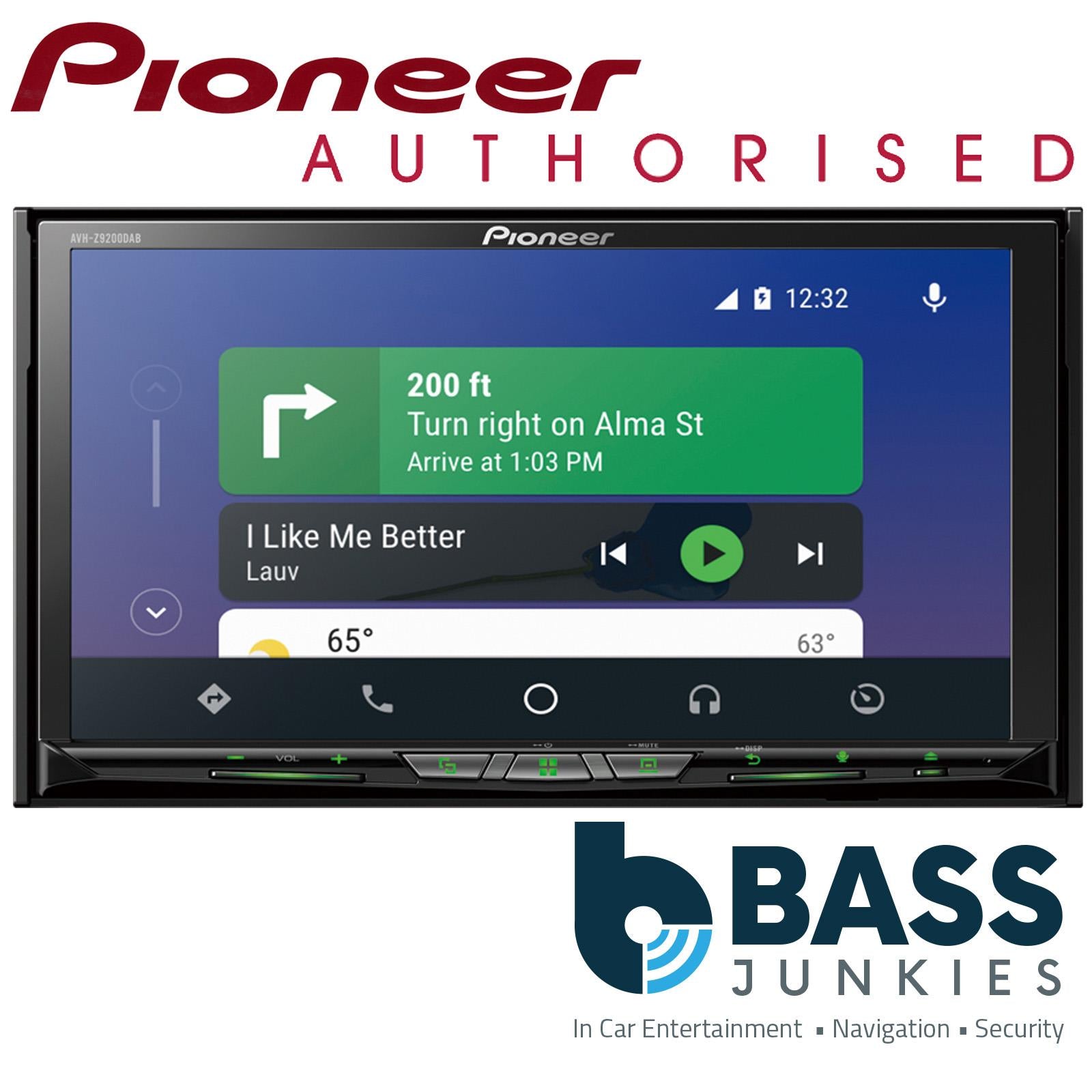 Pioneer AVH-Z9200DAB - Face Off 7" Widescreen Double Din with Wireless Apple Carplay WAZE Spotify DVD CD MP3 USB AUX DAB Bluetooth iPhone Android Car Stereo AV Player
