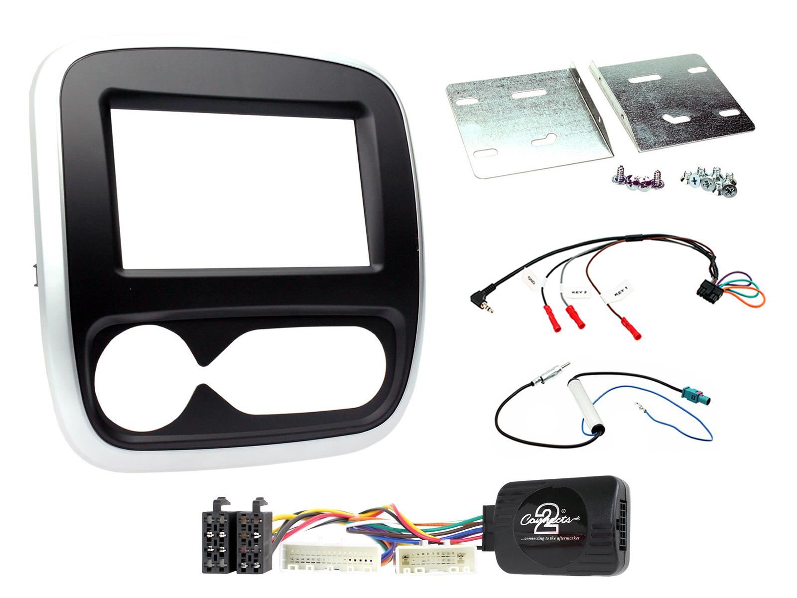 Grundig 6.8" Apple Android Double Din Stereo Fitting Kit + Steering Wheel Stalk Controls to fit Vauxhall Vivaro 2014- | Opel Vivaro 2014-