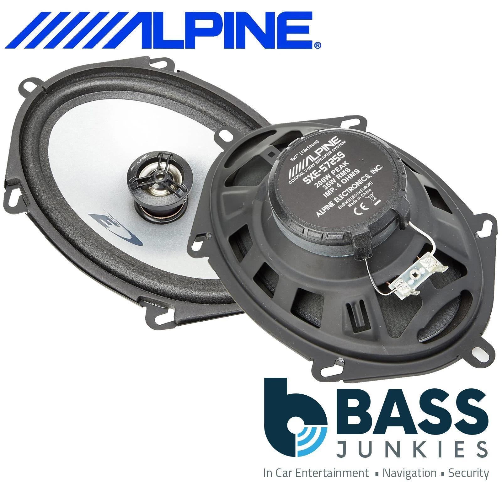 Alpine Electronics SXE-5725S 2 Way 5 x 7 Speakers (200 Watts), Schwarz