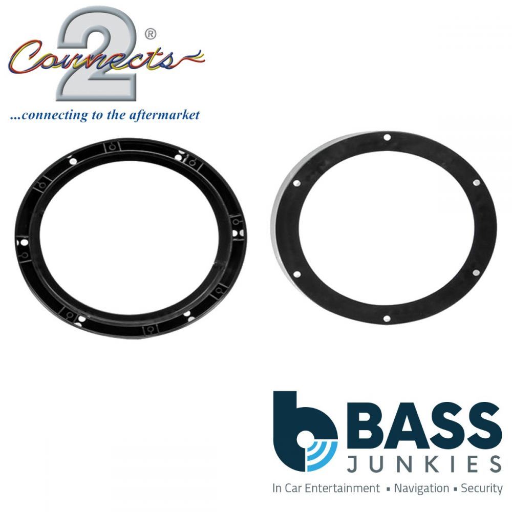Connects2 CT25VW04 - Volkswagen Caddy Multivan Touran Transporter Golf Jetta Sharan Tiguan Caravelle 200mm 8" Car Front Door Speaker Adapter Brackets