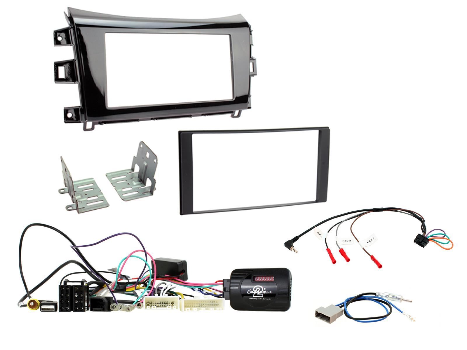 Connects2 CTKNS10 - Nissan Navara 2015 Onwards Double Din Fascia & Steering Wheel Interface Installation Kit
