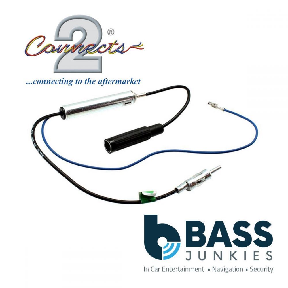 Connects2 CT27AA114 DIN Female DIN Male Powered Amplified Car Stereo Radio Aerial Antenna