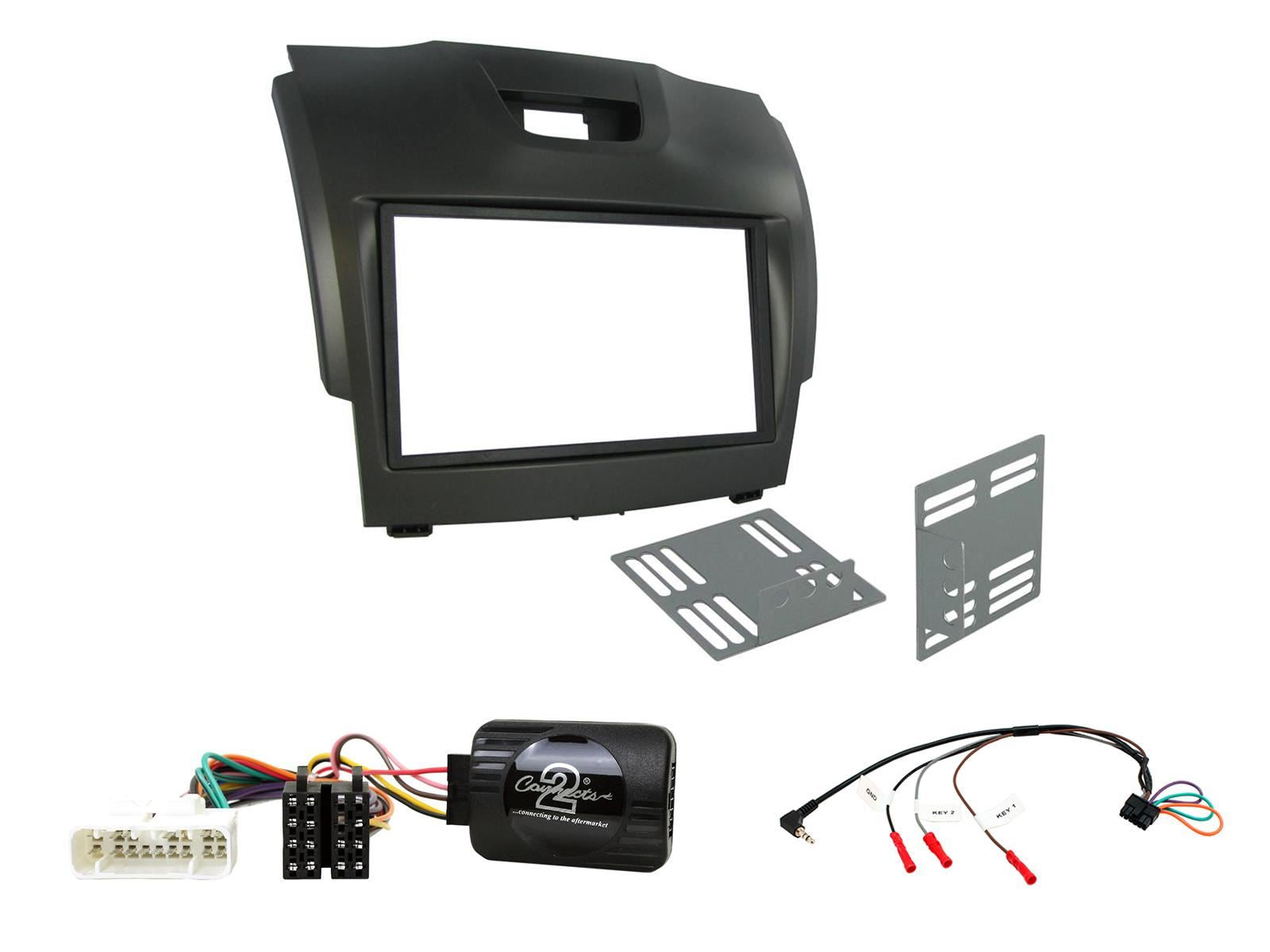 Grundig 6.8" Apple Android Double Din Stereo Fitting Kit + Steering Wheel Stalk Controls to fit Chevrolet S-10 2012-21 | Chevrolet Colorado 2012-20 | Chevrolet Trailblazer 2012-21