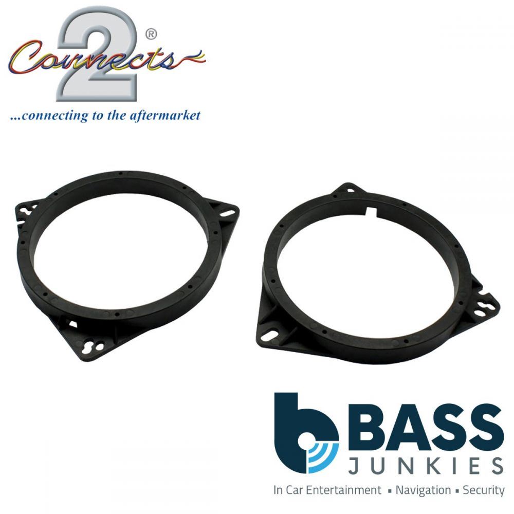 Connects2 CT25TY02 - Toyota Yaris Corolla Sienna Matrix 4Runner Venza Tacoma RAV4 Prius Corolla Highlander Avensis Auris 165mm 6.5" Front or Rear Car Speaker Adapter Brackets