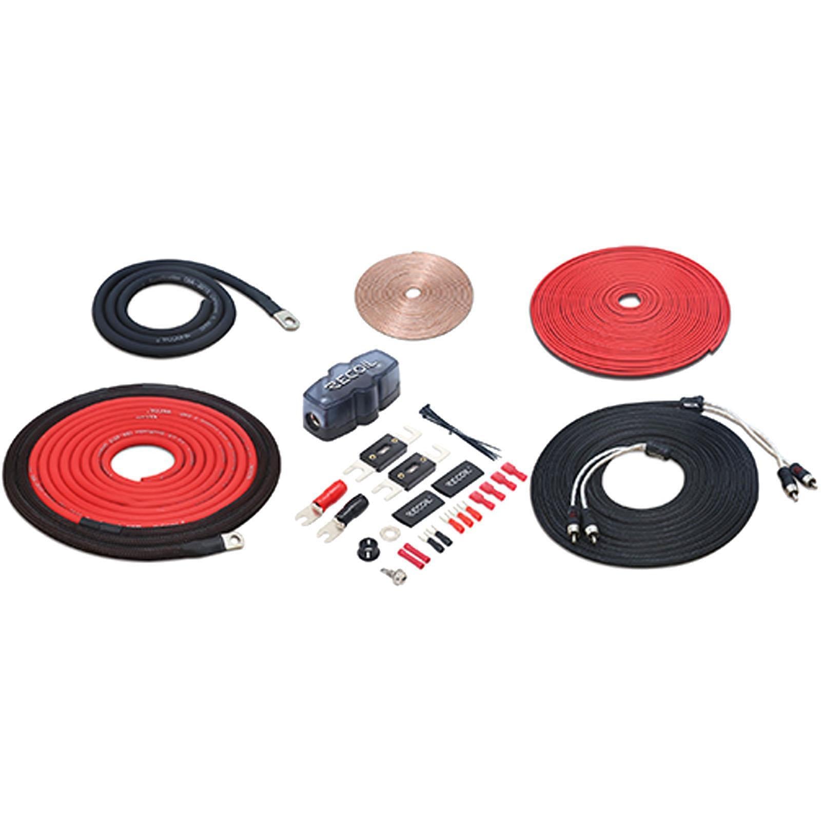Recoil PCK4 - 4 AWG 1200 Watts OFC Pure Copper Complete Amplifier Wiring Kit