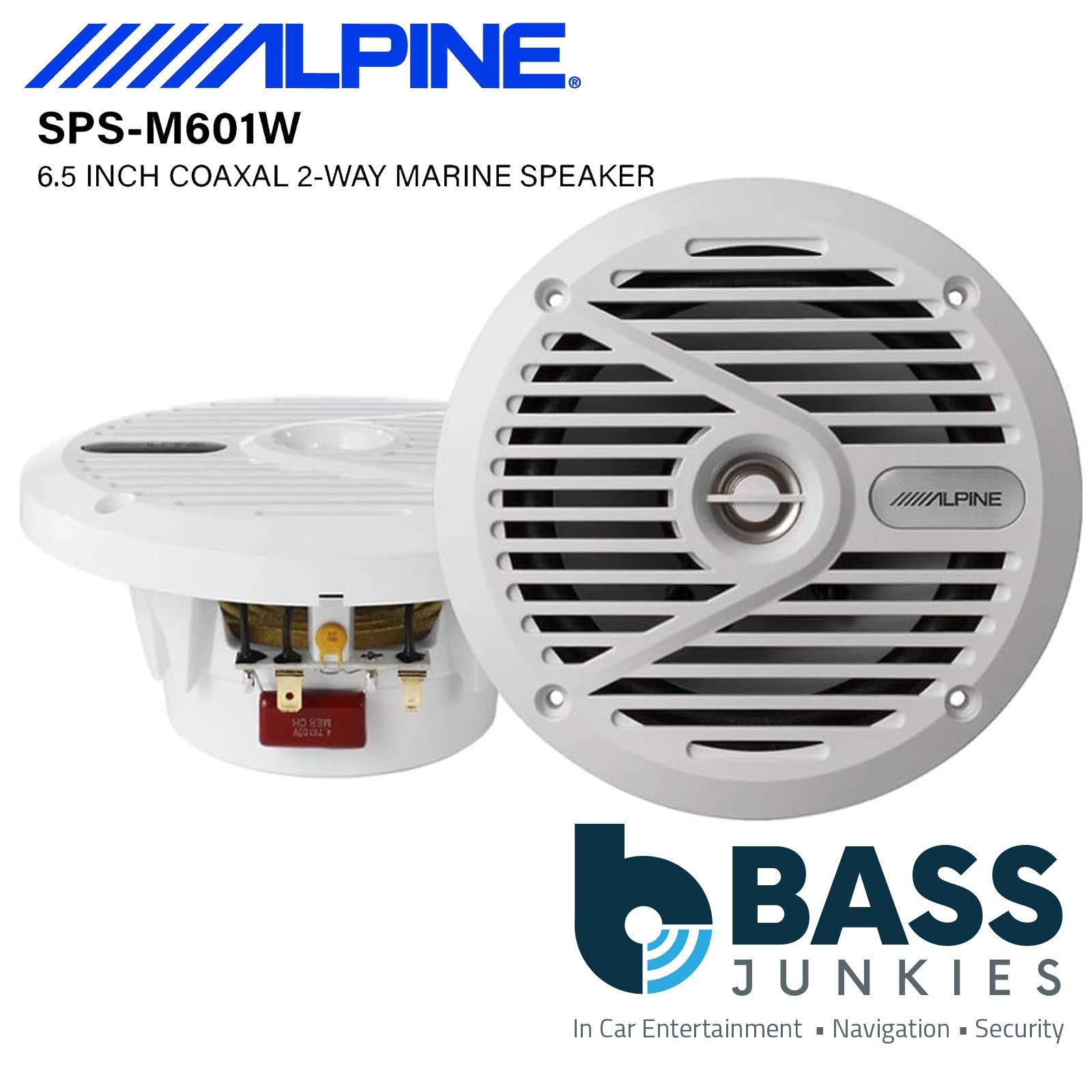 Alpine SPS-M601W - 220 Watts 16.5cm 6.5" 2-Way Boat Yacht Marine Speakers Pair