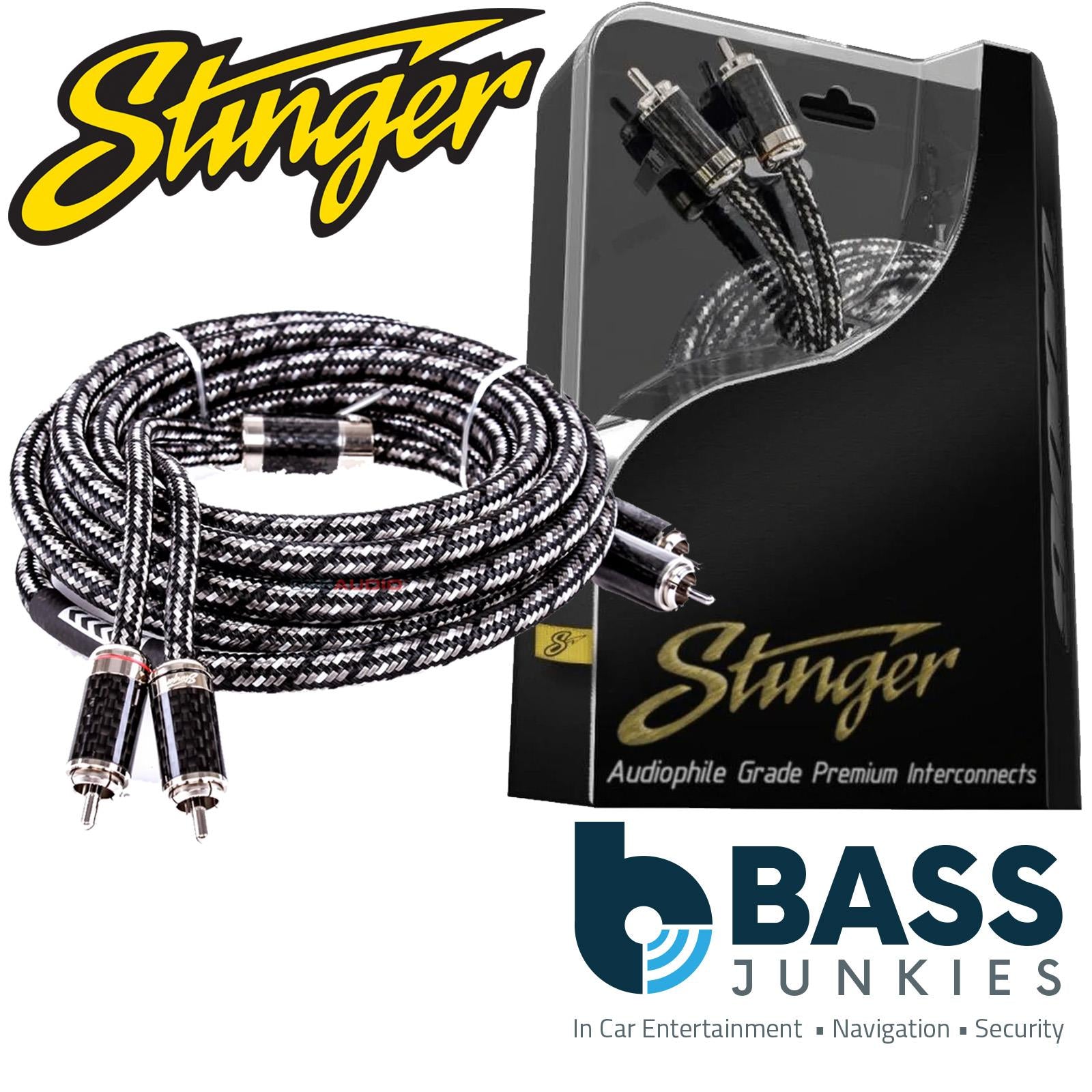 Stinger SI9220 - 6.10m 20ft Audiophile Rhodium Plated Car Stereo RCA Amp Phono Cable