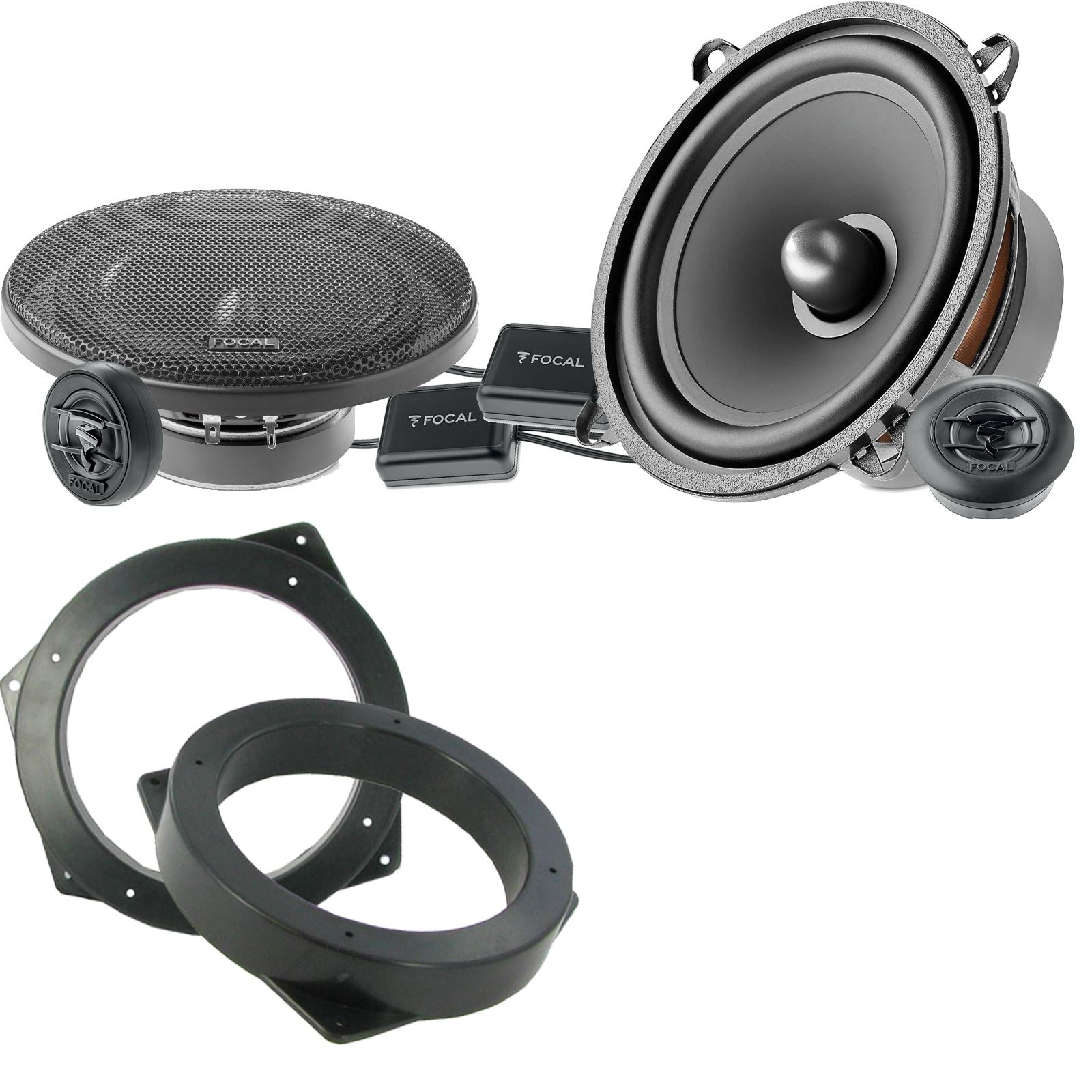 Focal Auditor ASE130 2-Way Component Kit Supplied with Brackets to fit 5.25" Speakers to a BMW 3-Series 2001-2004 [Front Doors 130mm. E46 Compact Model Only]