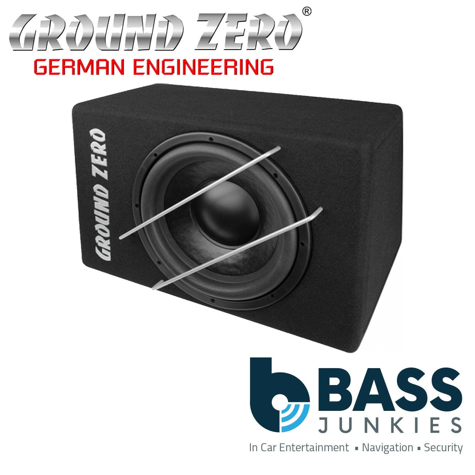 Ground Zero GZUB 30SQ - 30 cm / 12" Subwoofer box - 2 x 2 ohm voicecoil - 500 WRMS