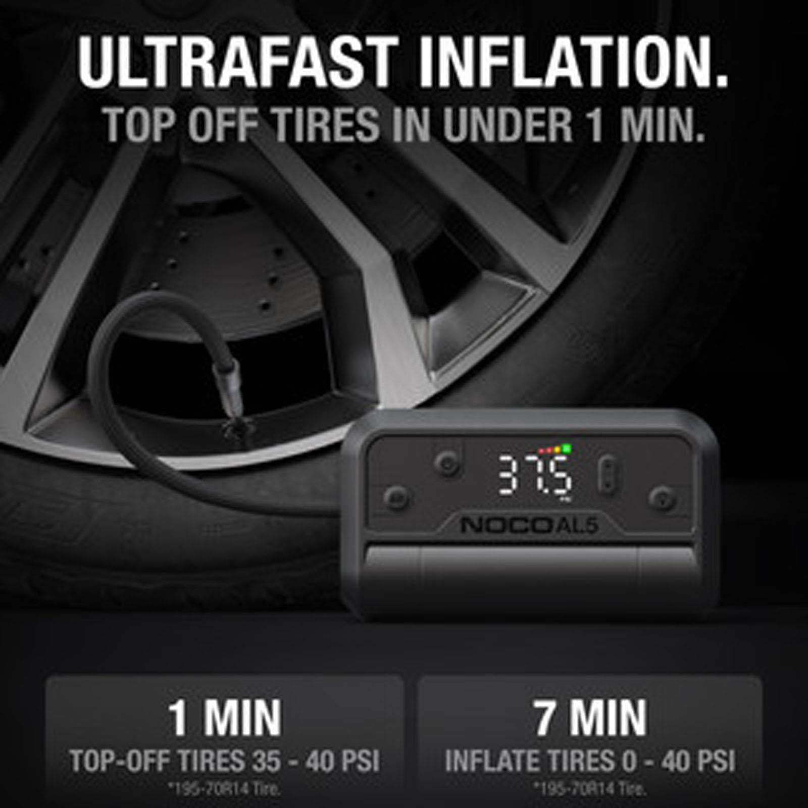 NOCO AL5 Cordless Tyre Inflator Air Compressor 130 PSI USB-C Rechargeable