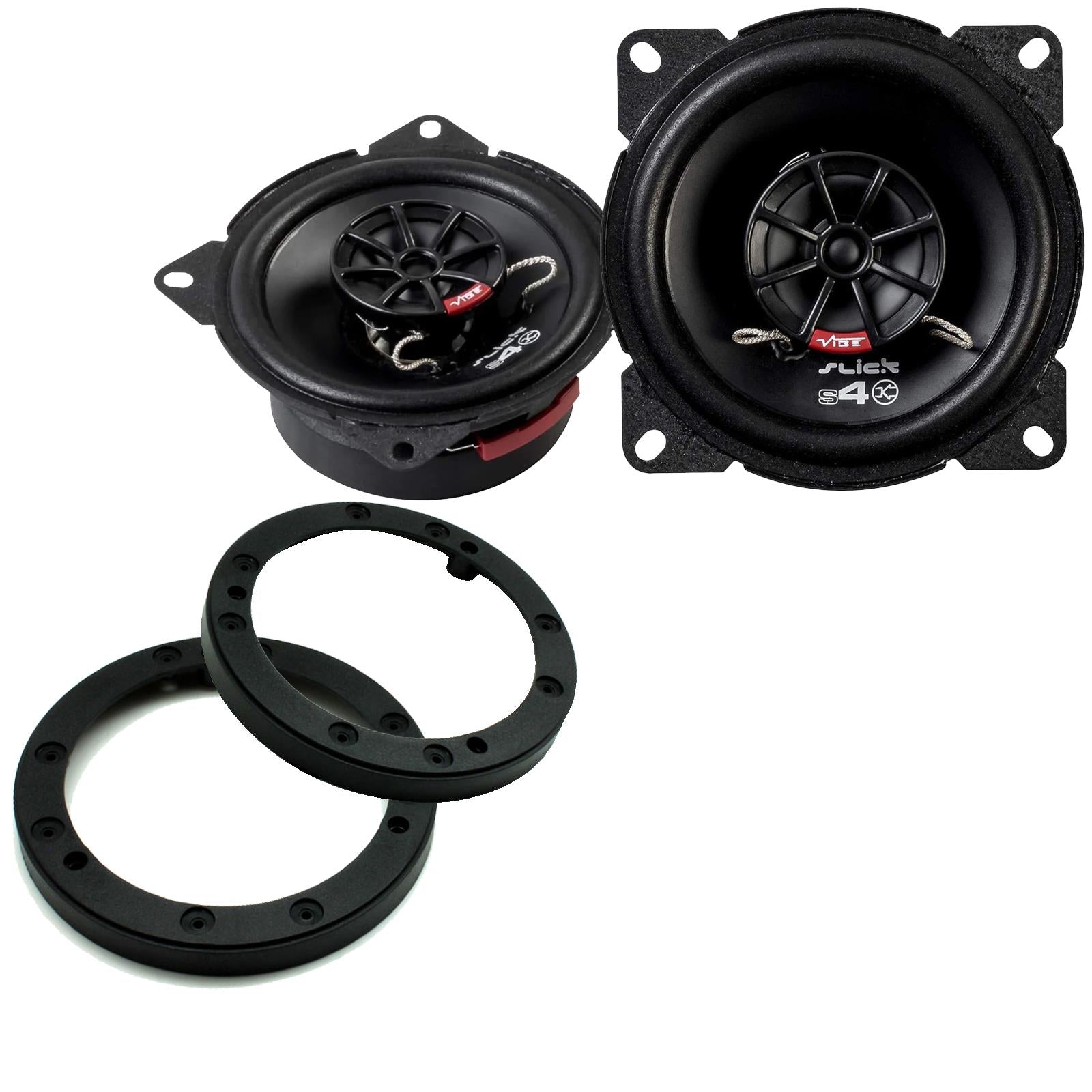 Vibe SLICK4-V7 2-Way 300W Coaixal Speakers Supplied with Brackets for Universal 10cm spacer rings  [<]