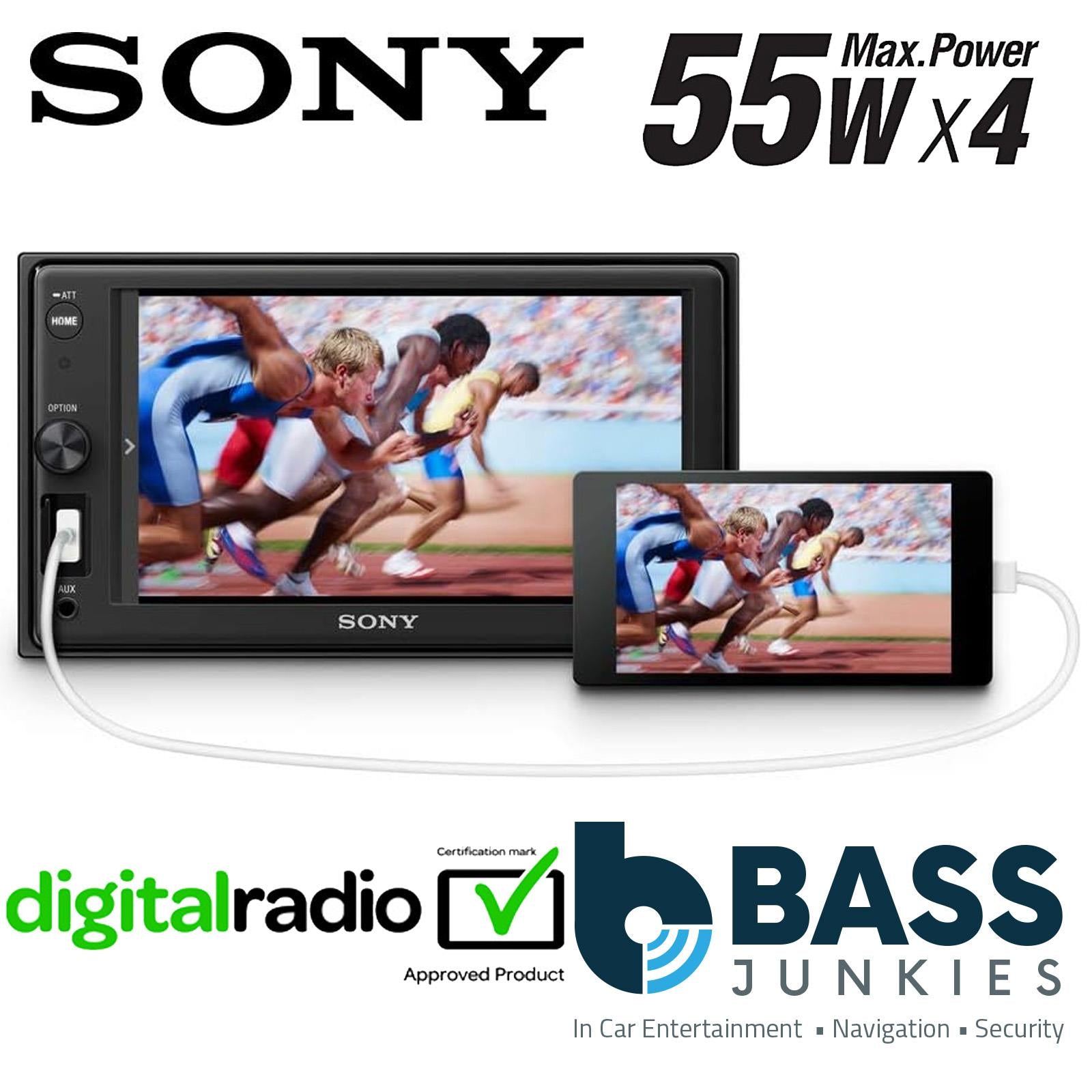 Sony XAV-1550D 6.2" Double Din Weblink Bluetooth USB DAB+ Radio Touchscreen Car Stereo