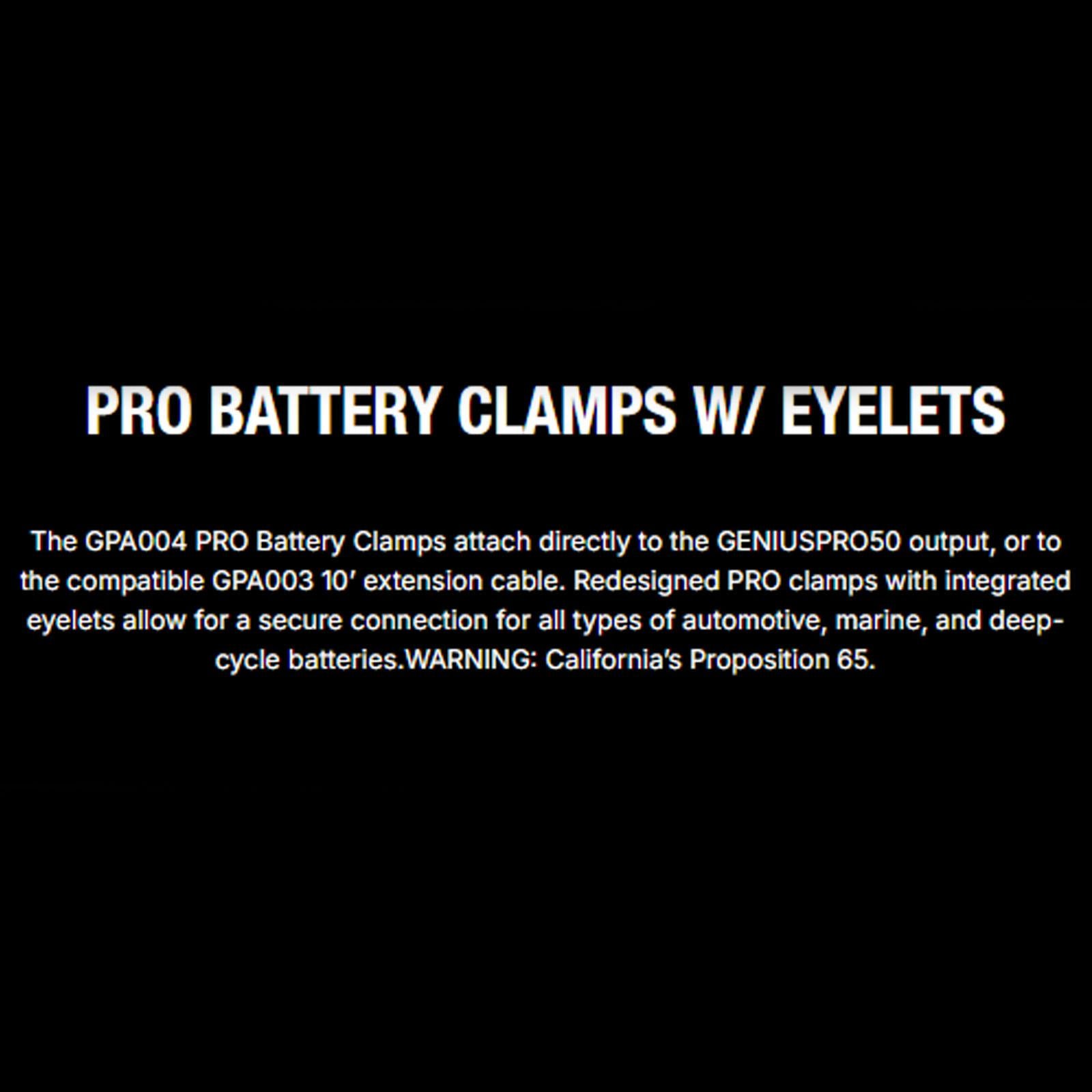 NOCO GPA004 - PRO Battery Clamps with Eyelets 1.65m Cable for GENIUSPRO50 Charger