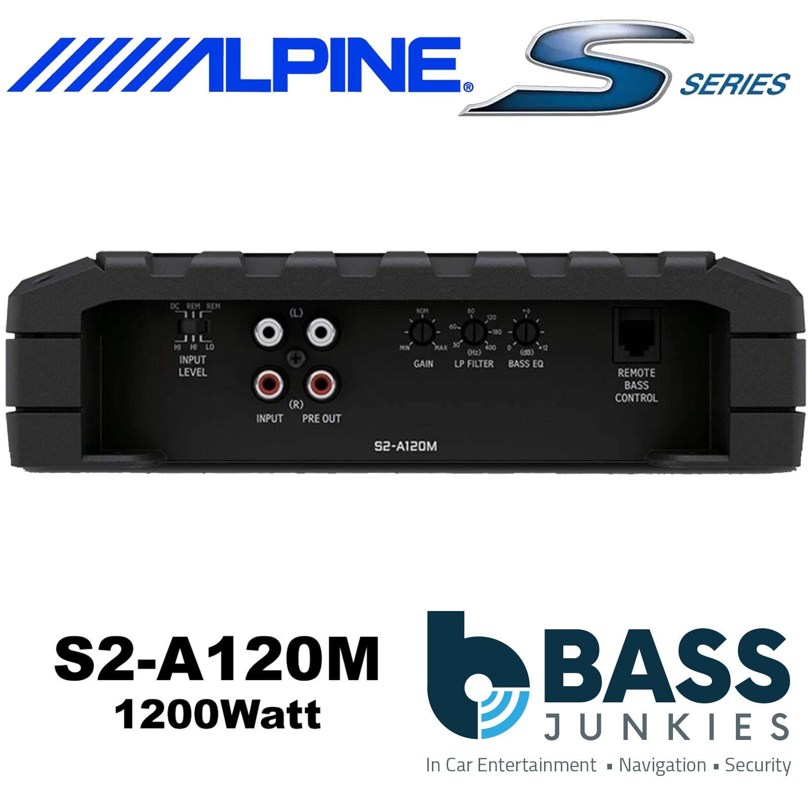 Alpine S2-A120M - 1200 Watts RMS Mono Block Class D Car Subwoofer Bass Amp