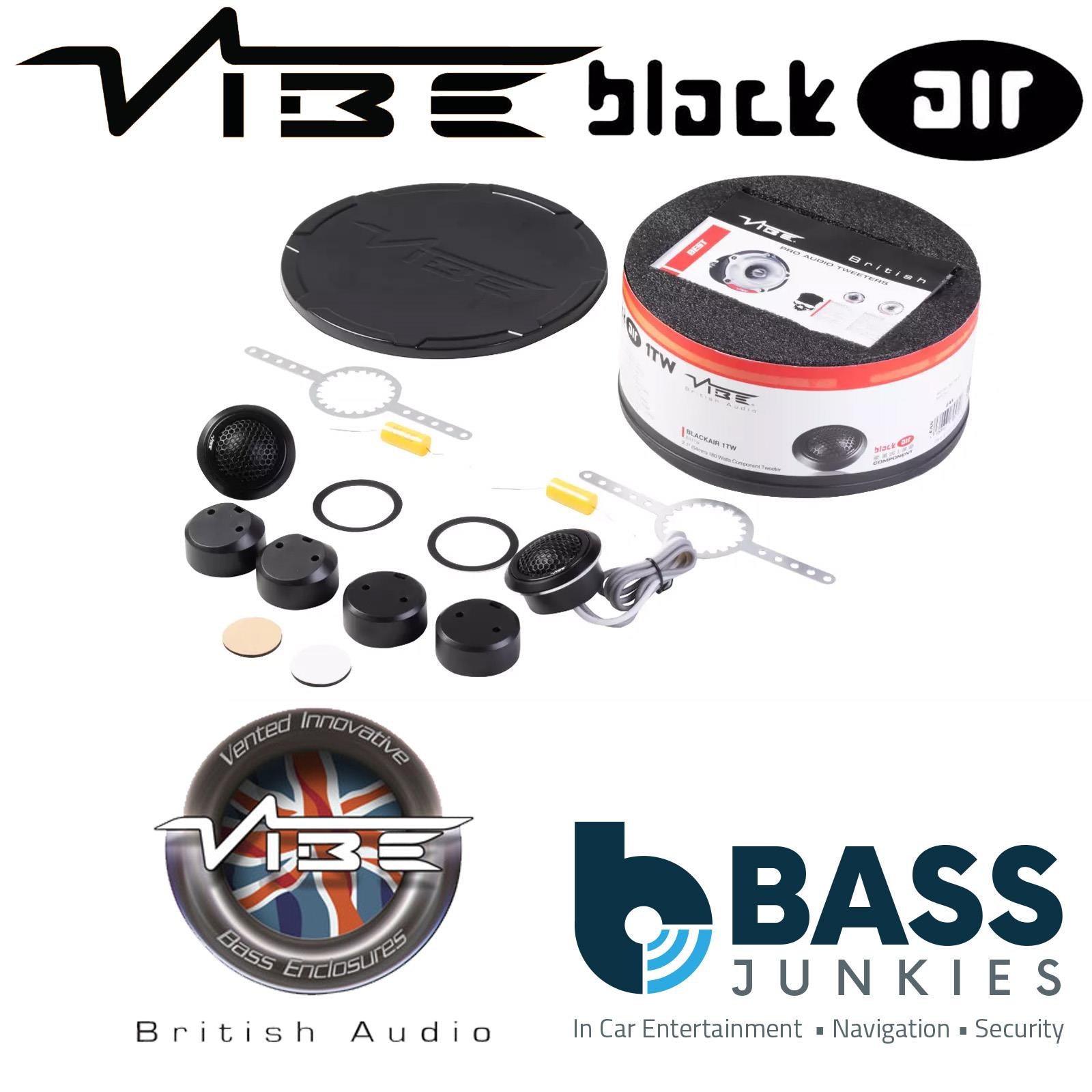 VIBE BA1TW-V4 360 Watts a Pair Blackair 2.1" (54mm) Premium Series Car Tweeters