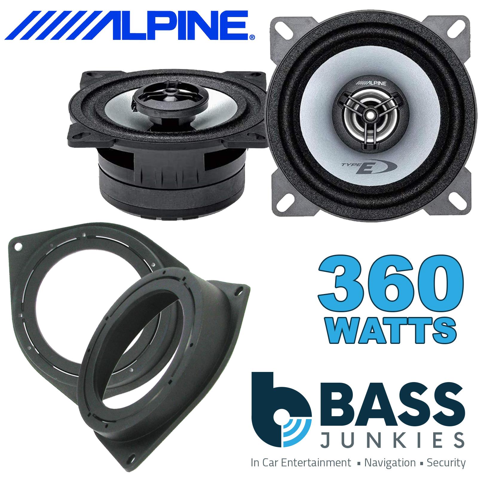 Alpine SXE-1025S 100mm/10cm/4" 2-Way Coaxial Car speakers (Per Pair Max 360|50 watts RMS) Fits Fiat Qubo 2008-18 | 500 07-14 | Bravo 07-14 | Fiorino 08-21 | Punto 12-21 | Grande-Punto 05-09