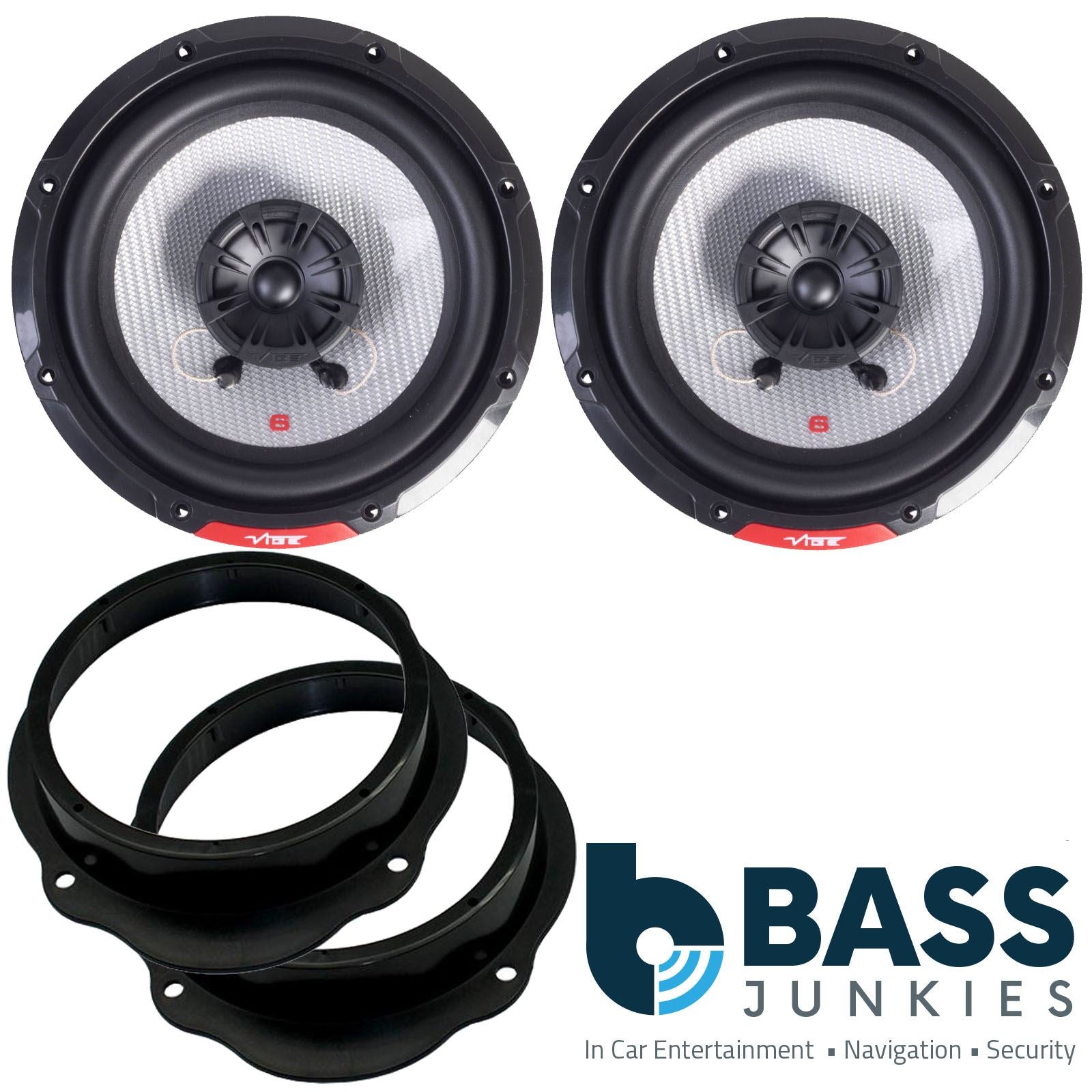 Vibe PULSE6-V3 360W Coaxial Speakers Supplied with Brackets to fit 6.5" Speakers to a Ford Fiesta 2005-2008 [Front Doors 165mm]