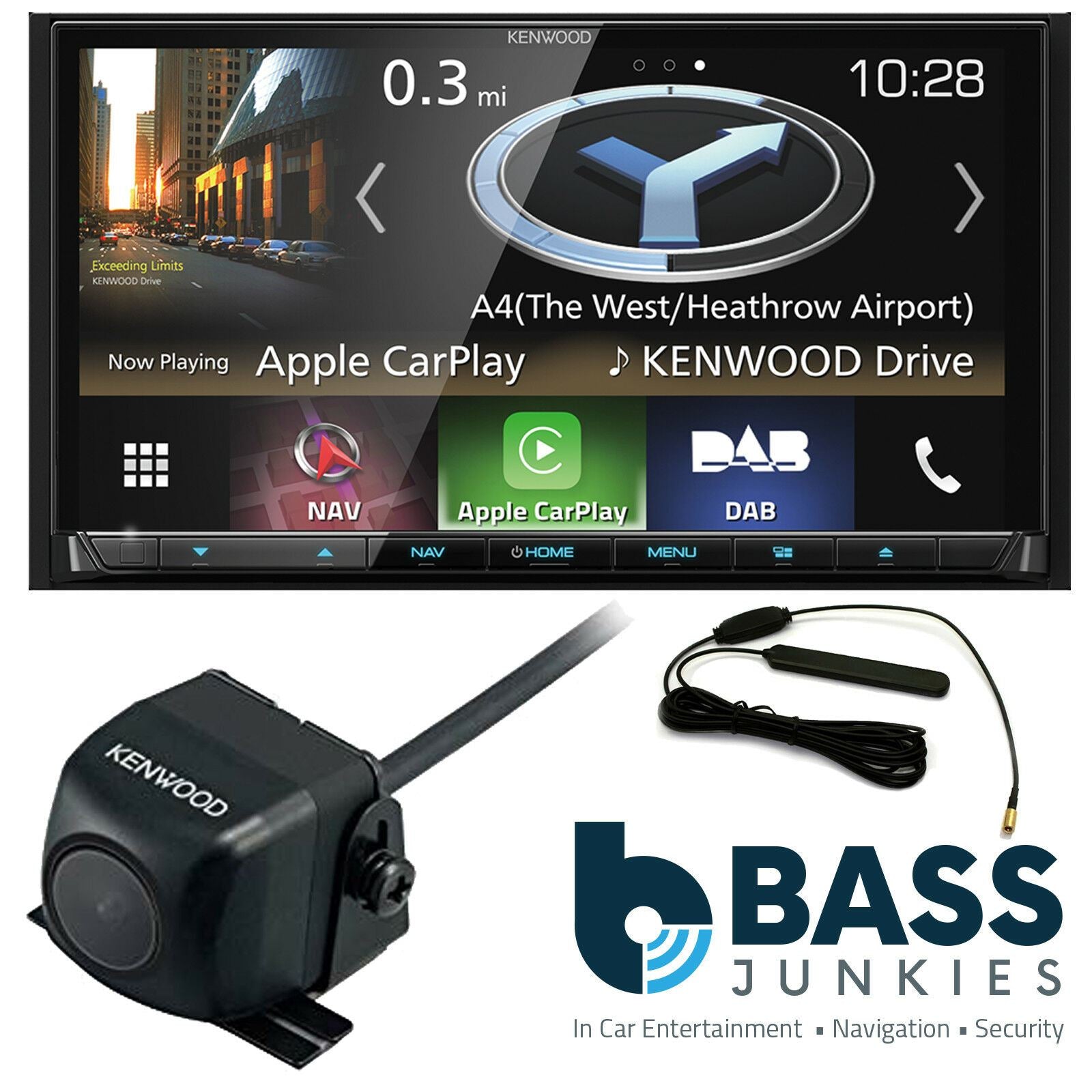 Kenwood DNX-8180DABS - 7” DAB DVD CD MP3 USB Navigation Bluetooth AV Car Stereo Radio Tuner Player & Reverse Camera