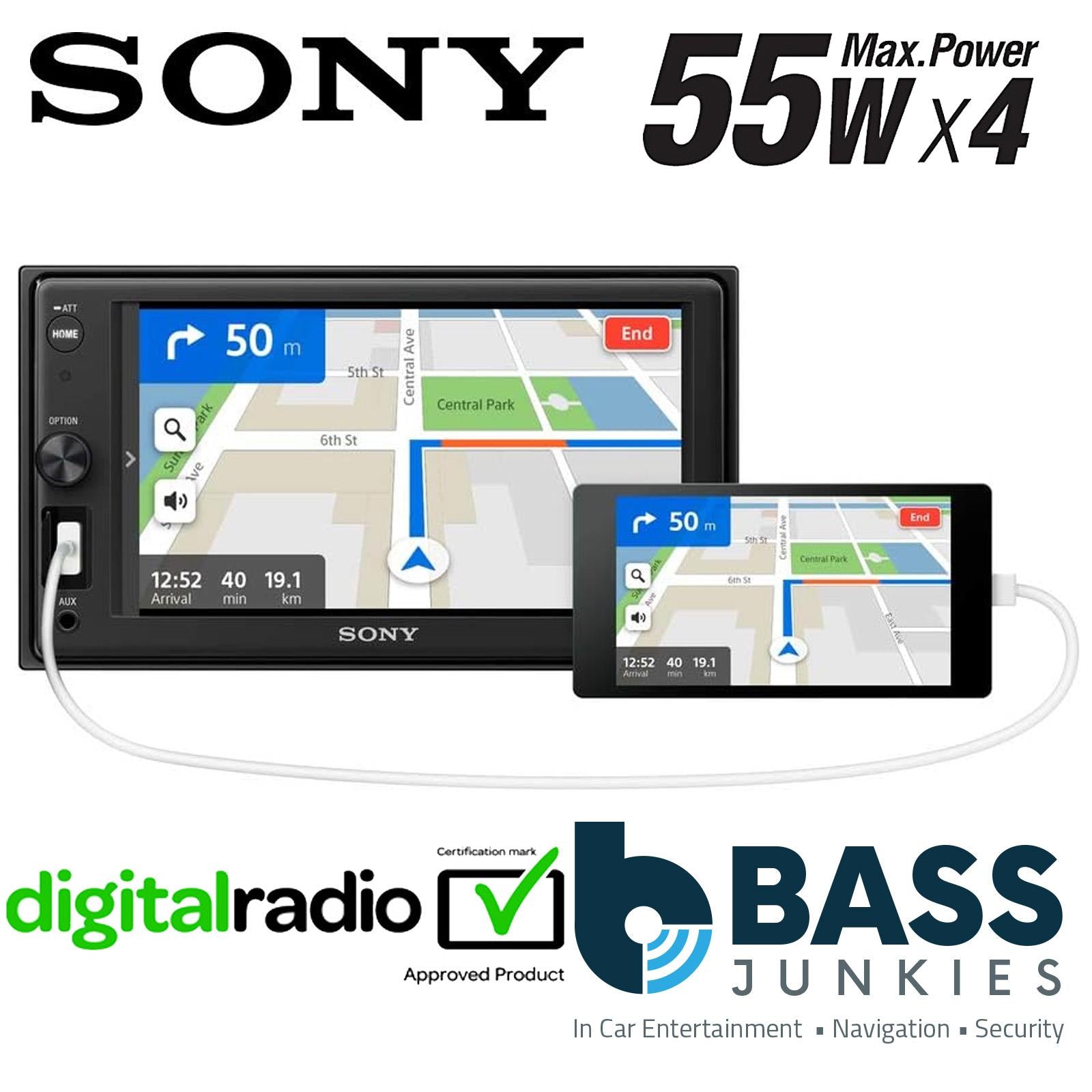 Sony XAV-1550D 6.2" Double Din Weblink Bluetooth USB DAB+ Radio Touchscreen Car Stereo