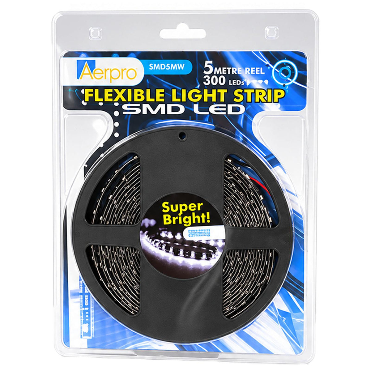 Aerpro SMD Super Bright Flexible White 5M 12V LED Car Van Truck Strip Lights IP65