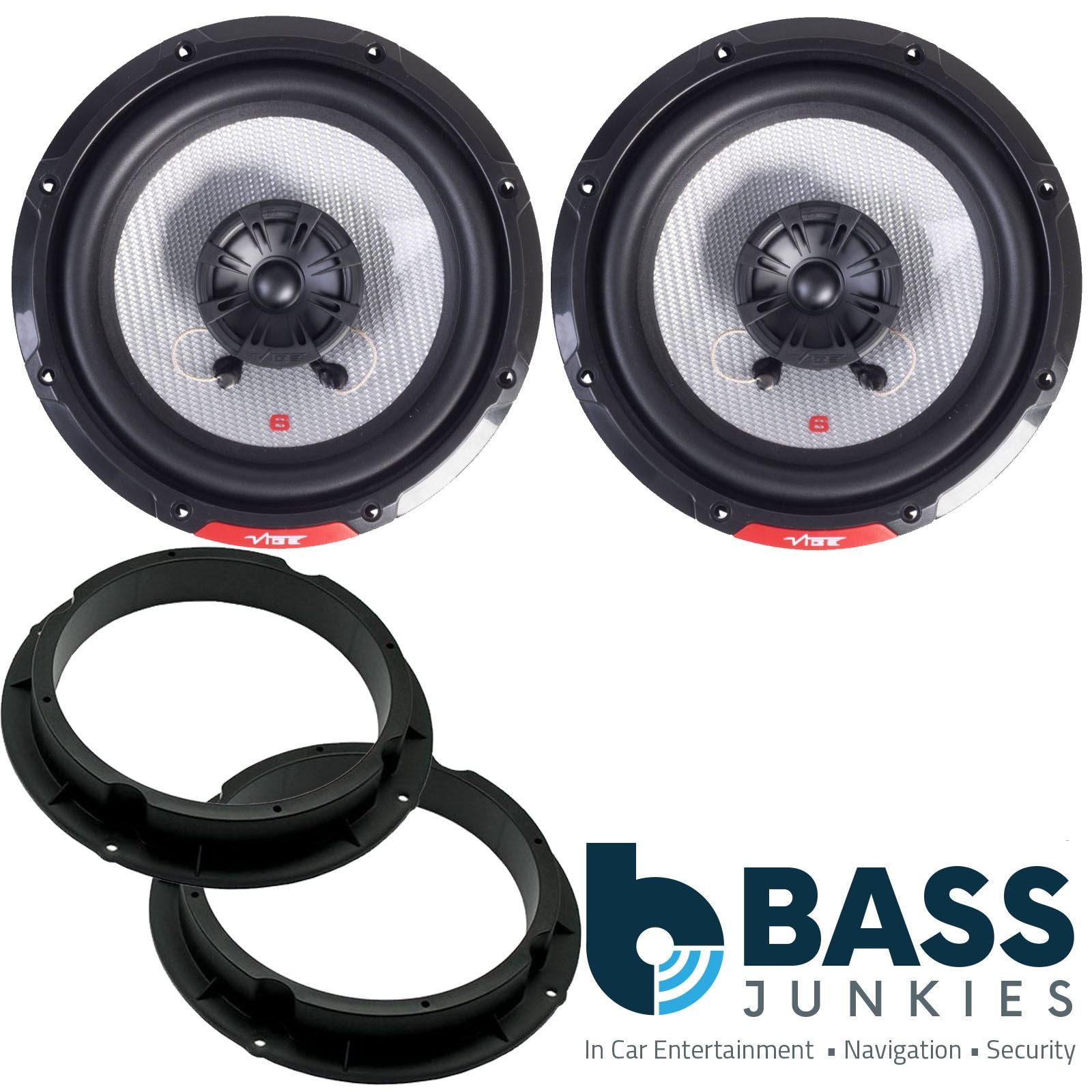 Vibe PULSE6-V3 360W Coaxial Speakers Supplied with Brackets to fit 6.5" Speakers to Kia Sportage (165mm Front Door) [2010-2015]