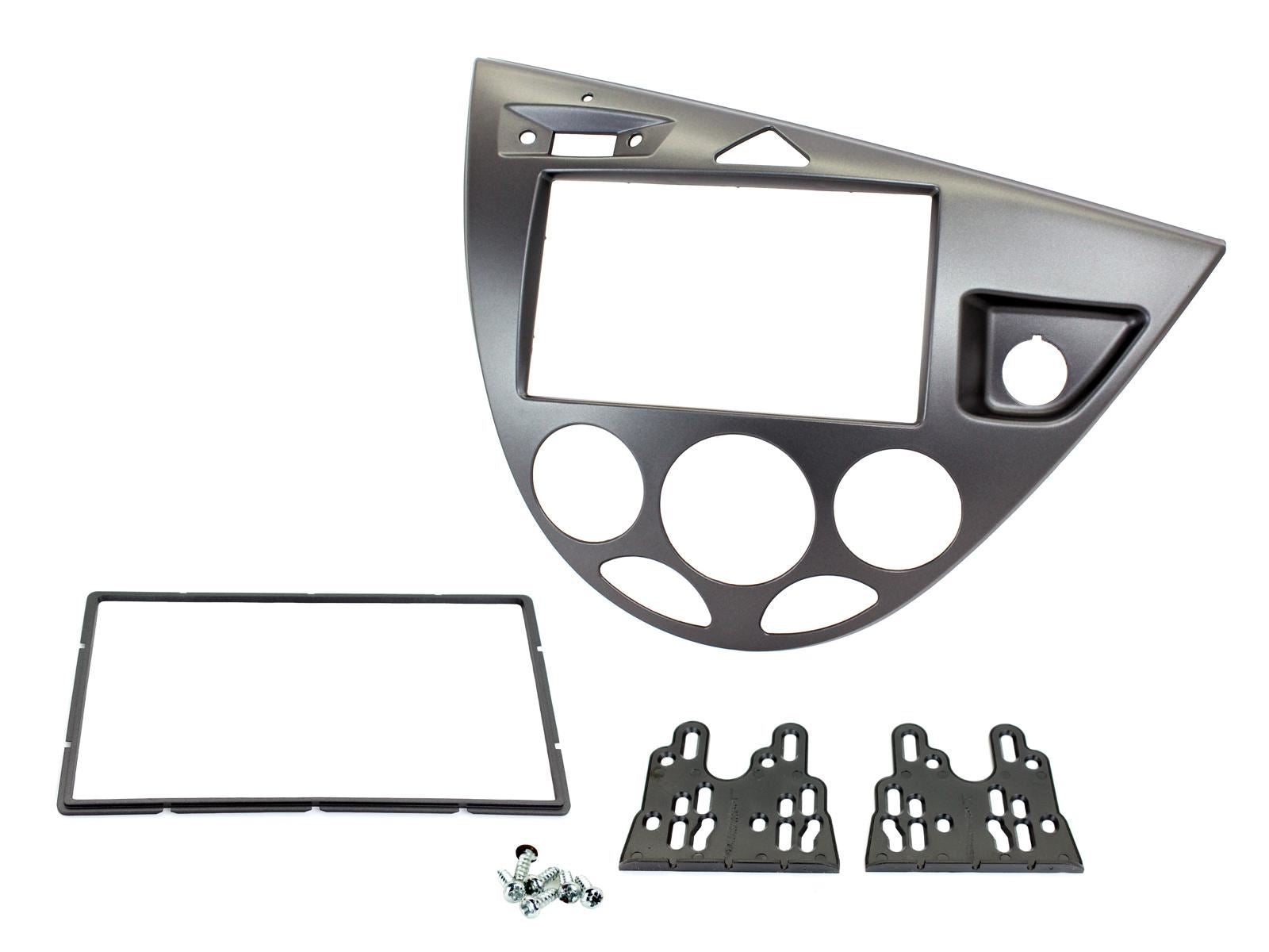 Double Din Stereo Fitting Kit + Steering Wheel Stalk Controls to fit Ford Focus 1999-04