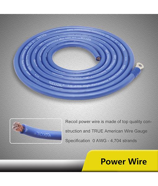 Recoil PCK0 - 0 AWG 3000 Watts OFC Pure Copper Complete Amplifier Wiring Kit