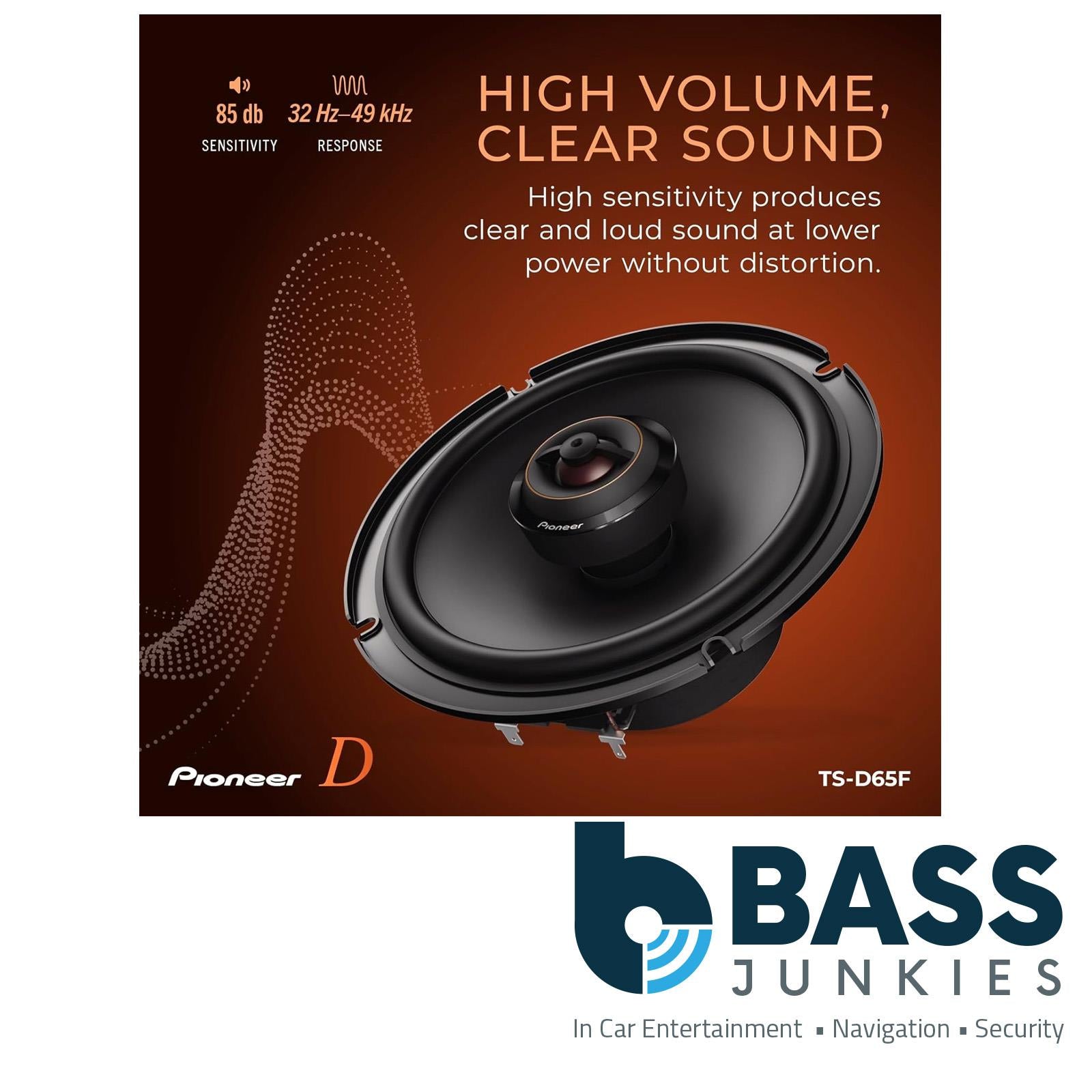Pioneer TS-D65F 6.5" 2-Way Coaxial 540 Watts a Pair 4 Ohm Car Door Speakers