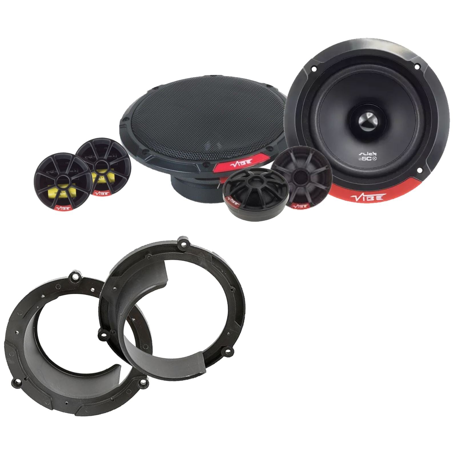 Vibe SLICK5C-V7 2-Way 130mm/13cm/5.25" Component Speakers (Per Pair 480 Watts) Fits Honda Accord 1999-03