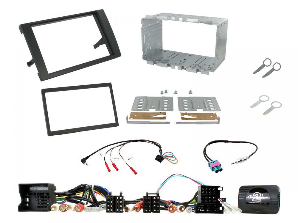 Connects 2 CTKAU04 - Audi A4 2007 - 2009 Double Din Facia & Steering wheel Interface Fitting Installation Kit (B7 Convertible)