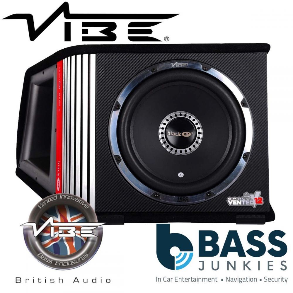Vibe BLACKAIRV12-V2 - Black Air 12 Vented Active 1600 Watts Amplified Car Sub Subwoofer Bass Box