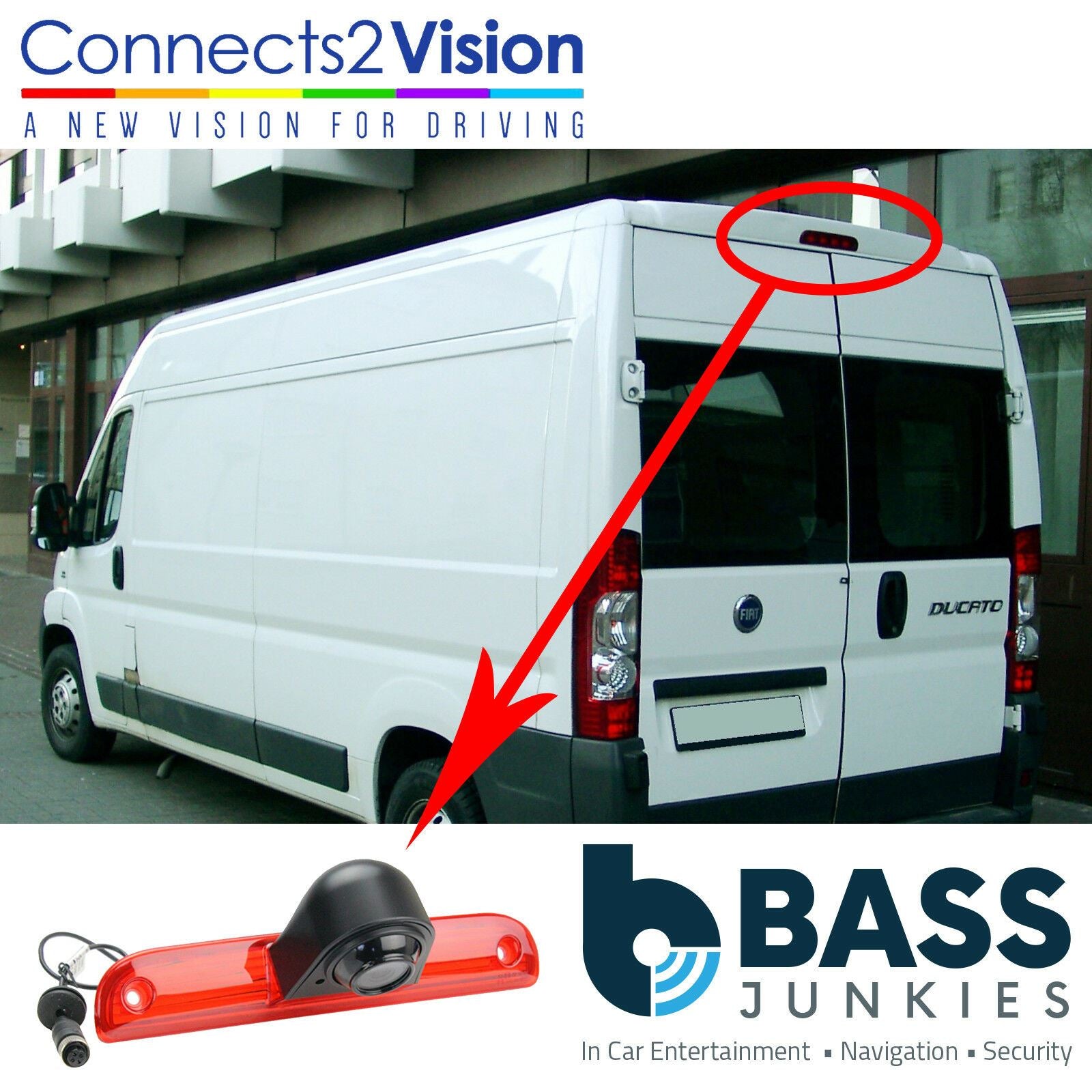 Fiat Replacement Brake Light Reversing Camera for use on the 2006 to 2010 Ducato