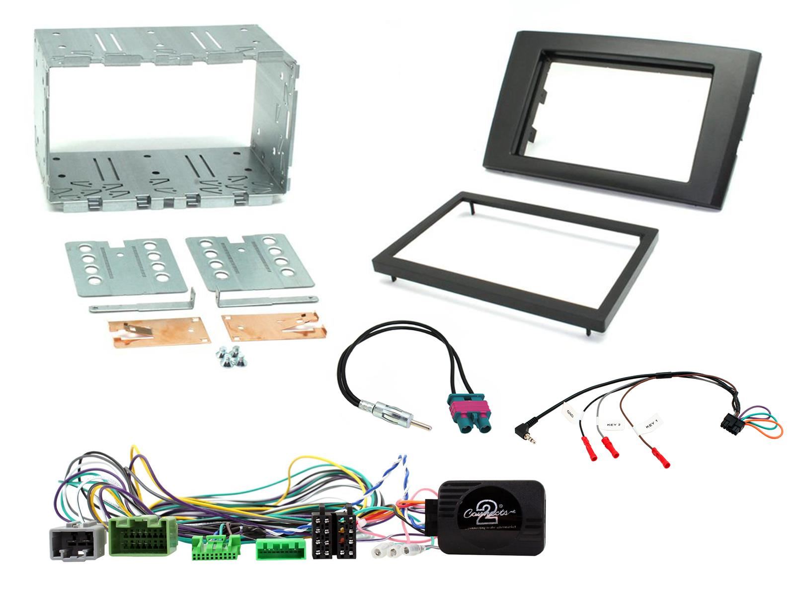 Grundig 6.8" Apple Android Double Din Stereo Fitting Kit + Steering Wheel Stalk Controls to fit Volvo XC90 2006-14