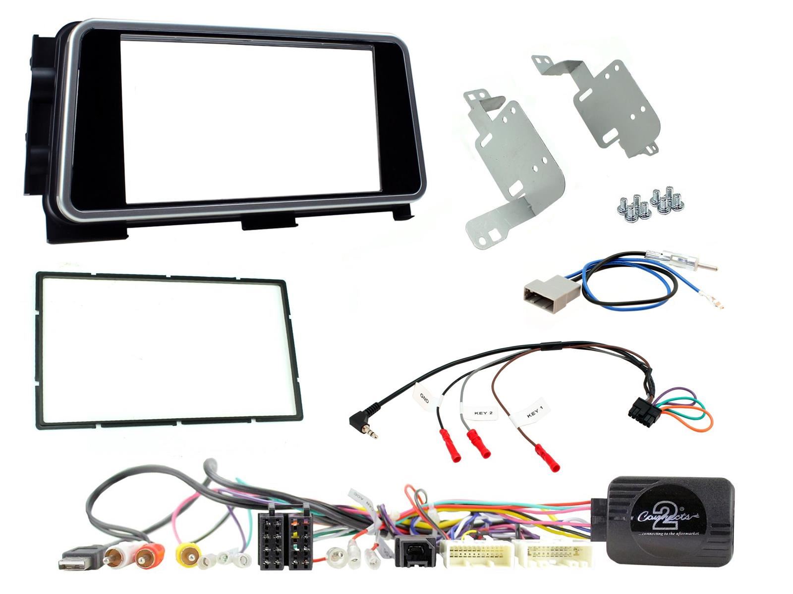 SONY DAB+ Apple | Android Double Din Stereo Fitting Kit + Steering Wheel Stalk Controls to fit Nissan Kicks 2017- | Nissan Micra 2017-