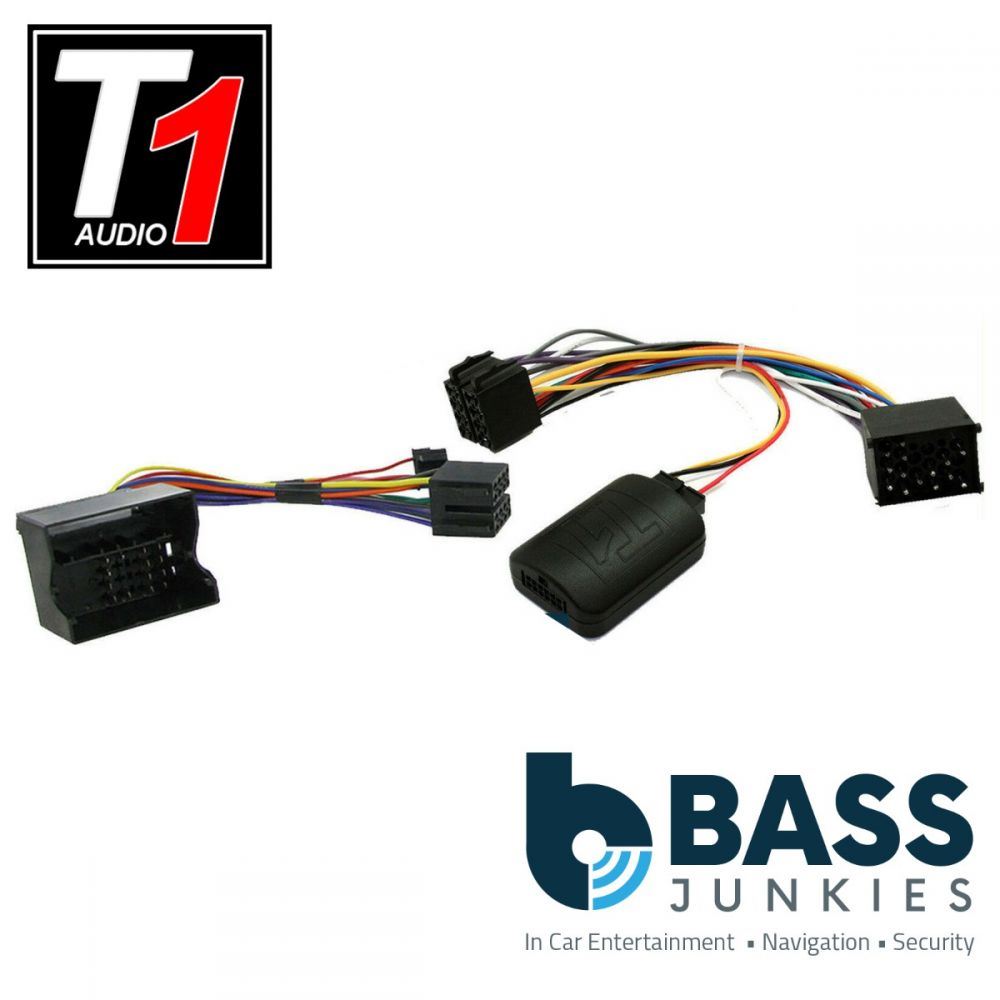 T1 Audio T1-BM2 - BMW 3 5 7 Series, Mini, Z4, X3, X5 Stalk (QUAD-LOCK OR ISO) Car Stereo Radio Steering Wheel Interface Stalk Control